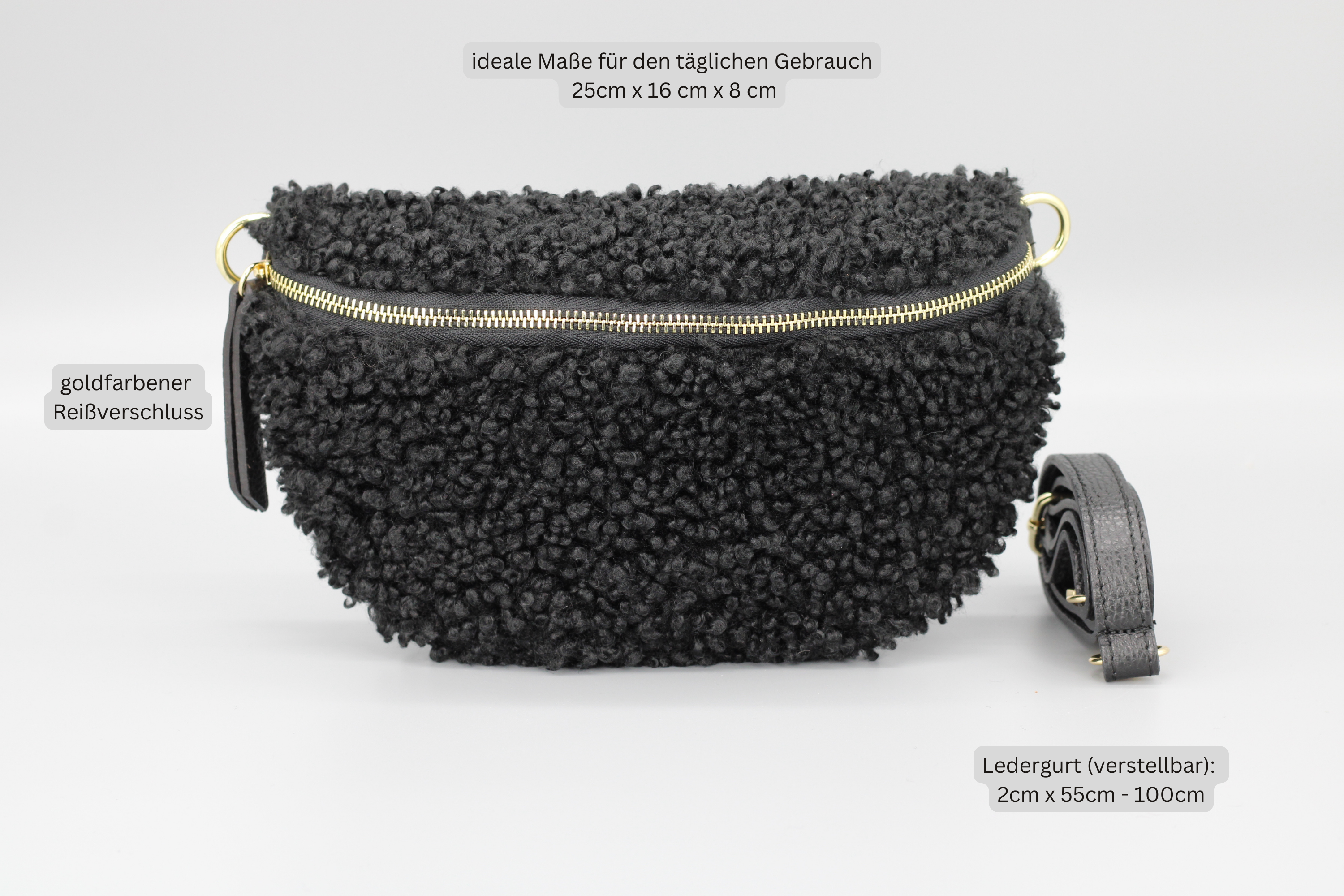 Teddy - Medium Schwarz (Gold)