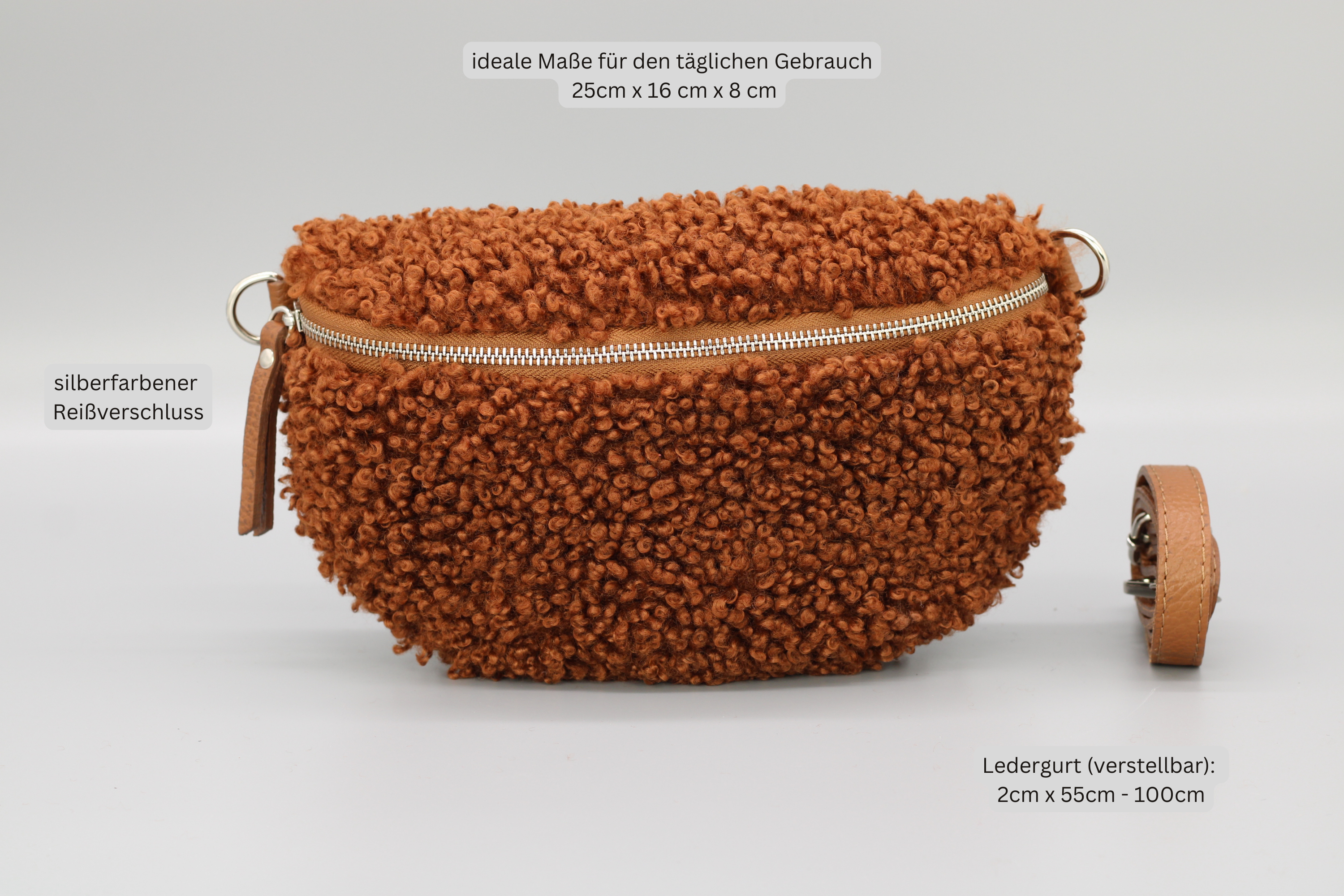 Teddy - Medium Cognac Braun (Silber)