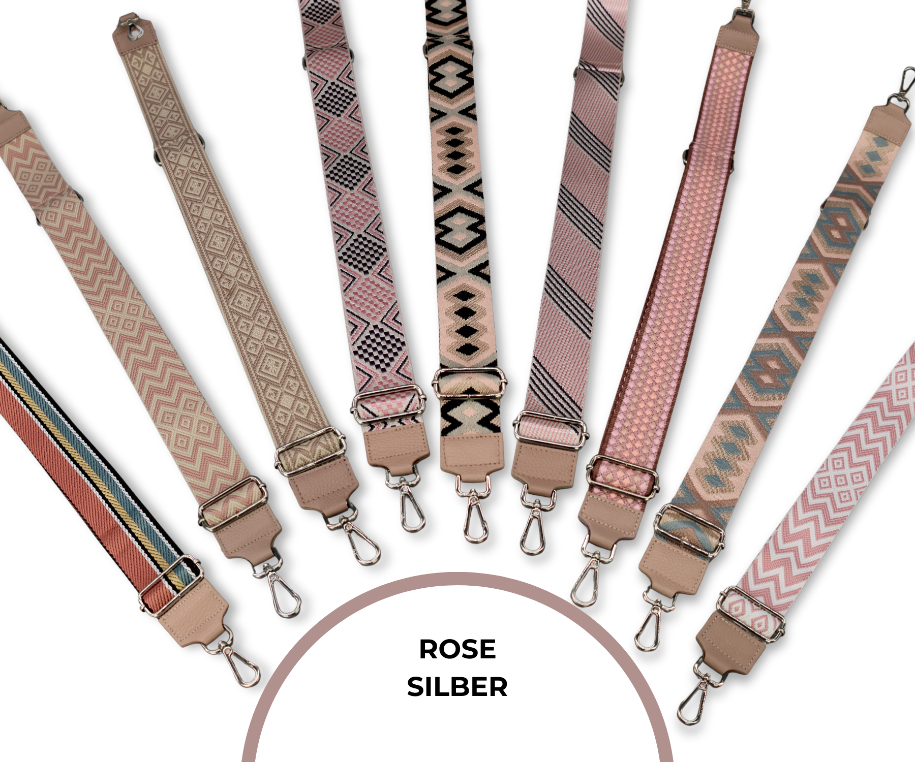 Taschenriemen - Rose (Silber)