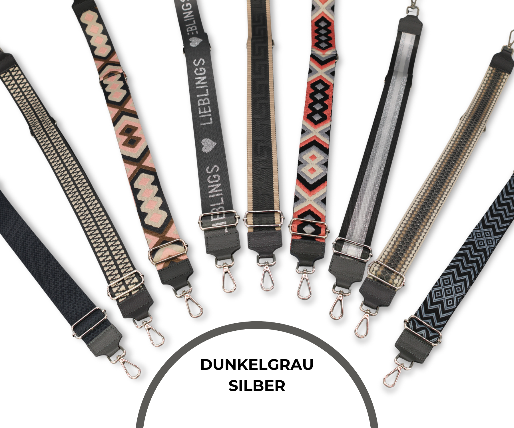 Taschenriemen - Dunkelgrau (Silber)