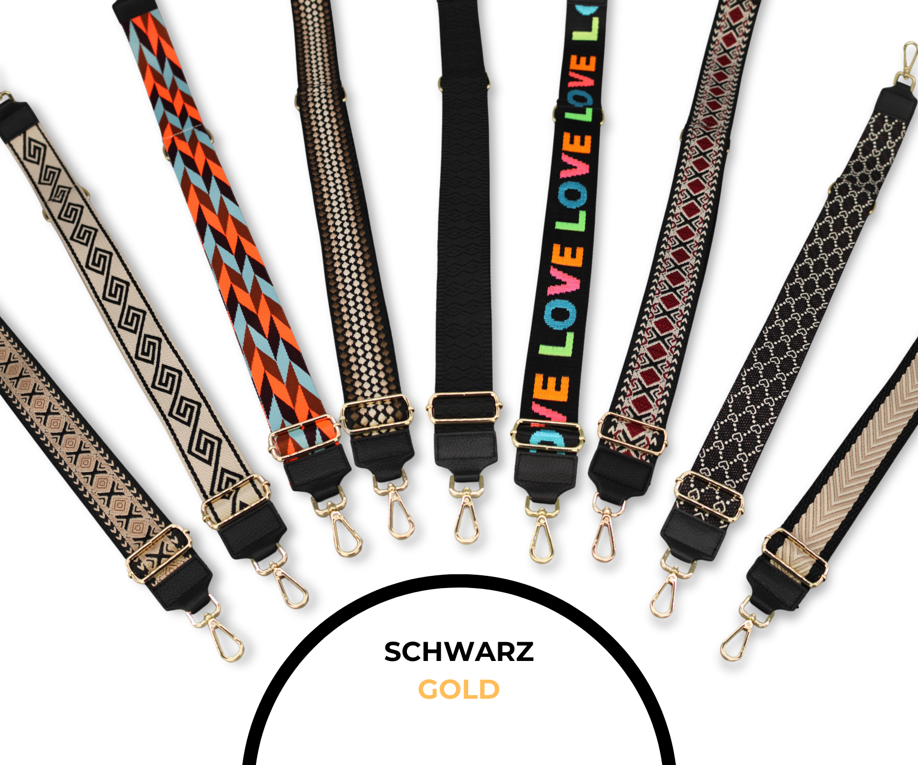 Taschenriemen - Schwarz(Gold)