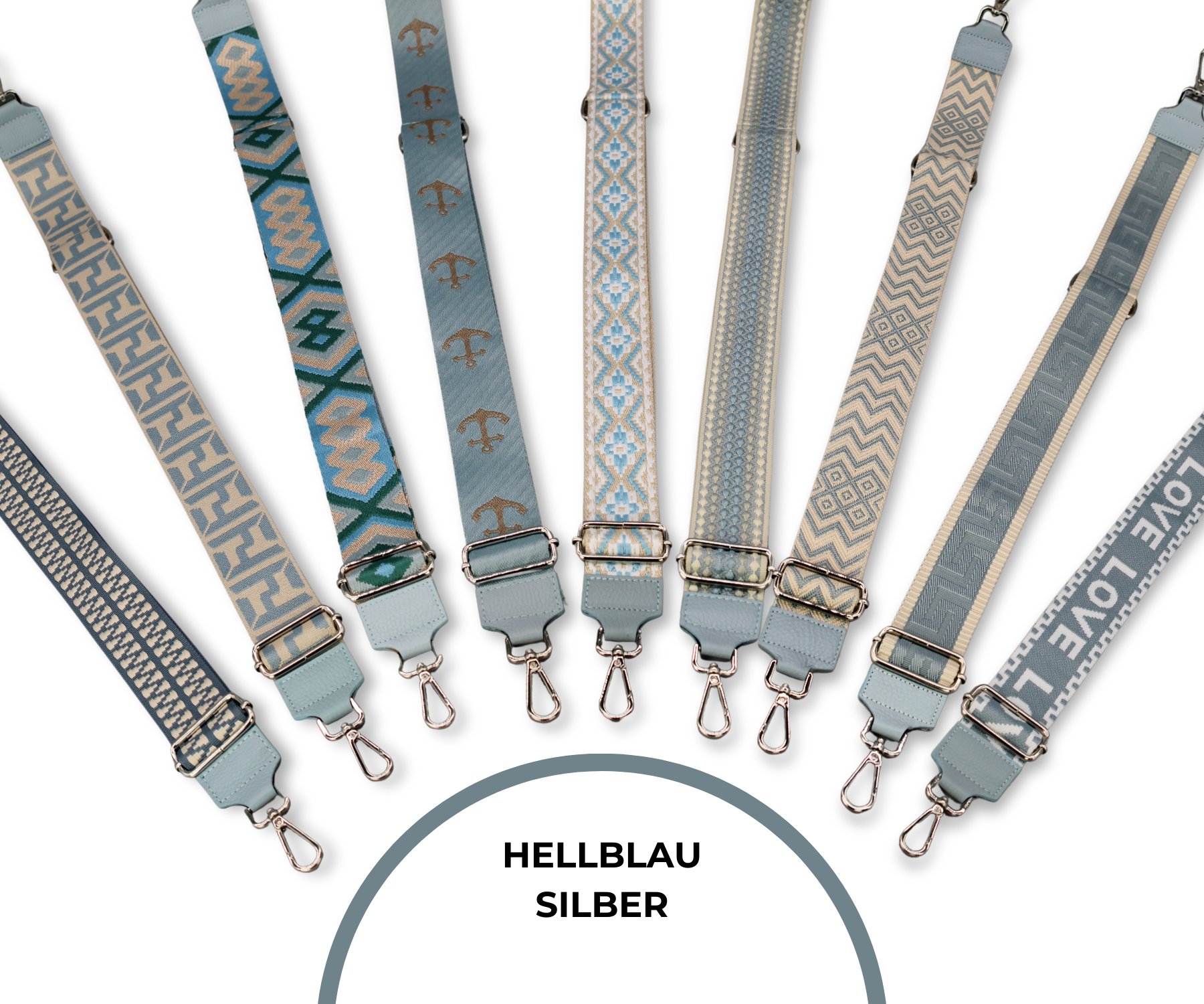 Taschenriemen - Hellblau (Silber)