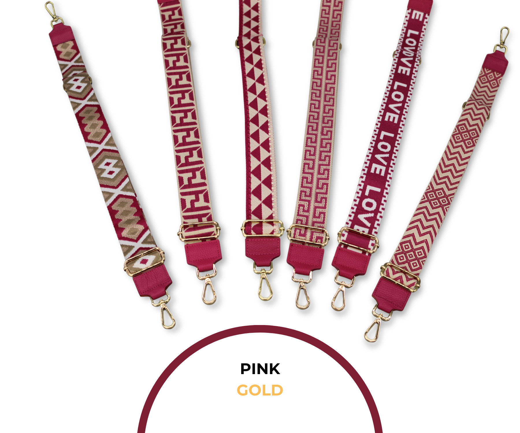 Taschenriemen - Pink (Gold)