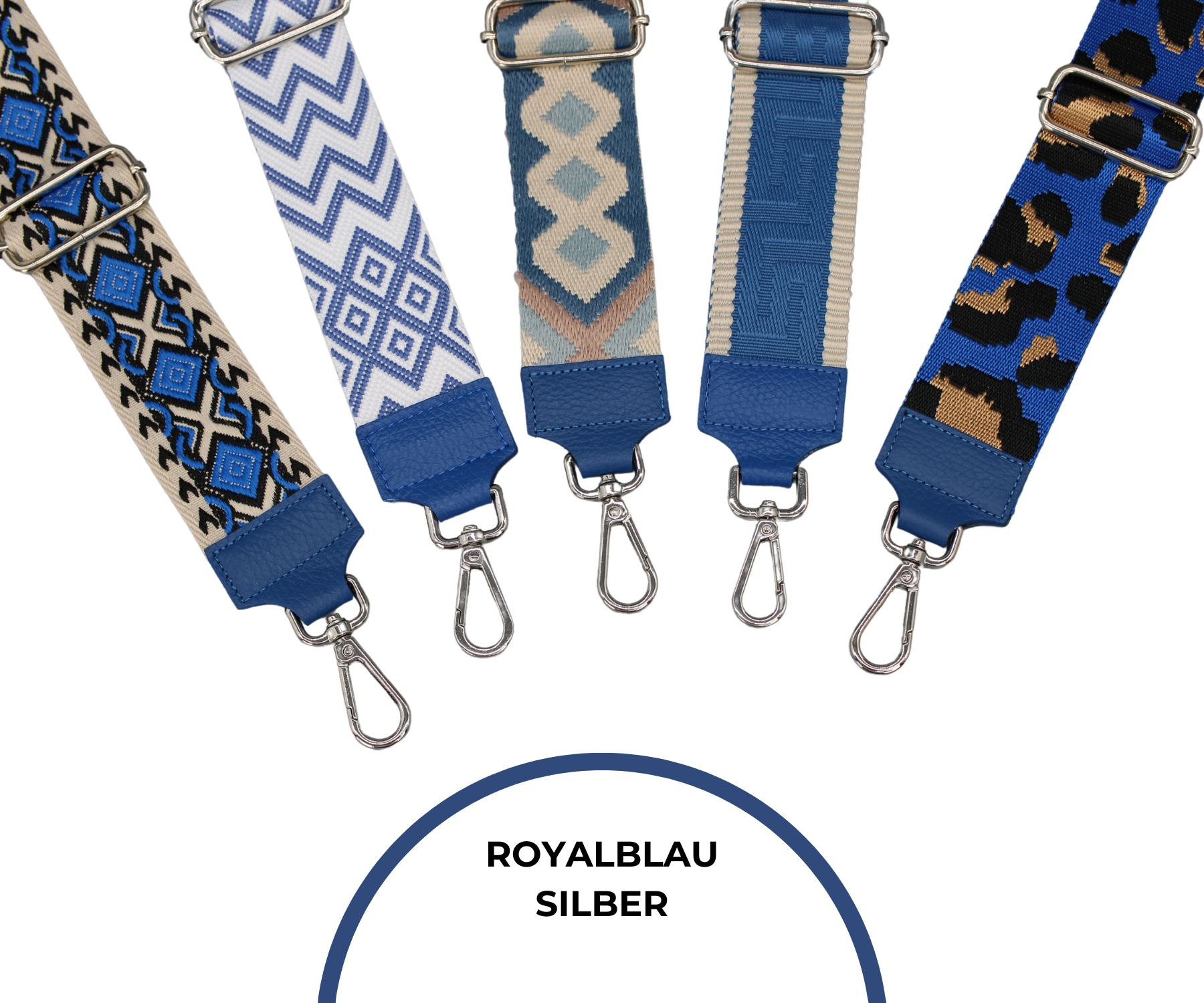 Taschenriemen - Royalblau (Silber)