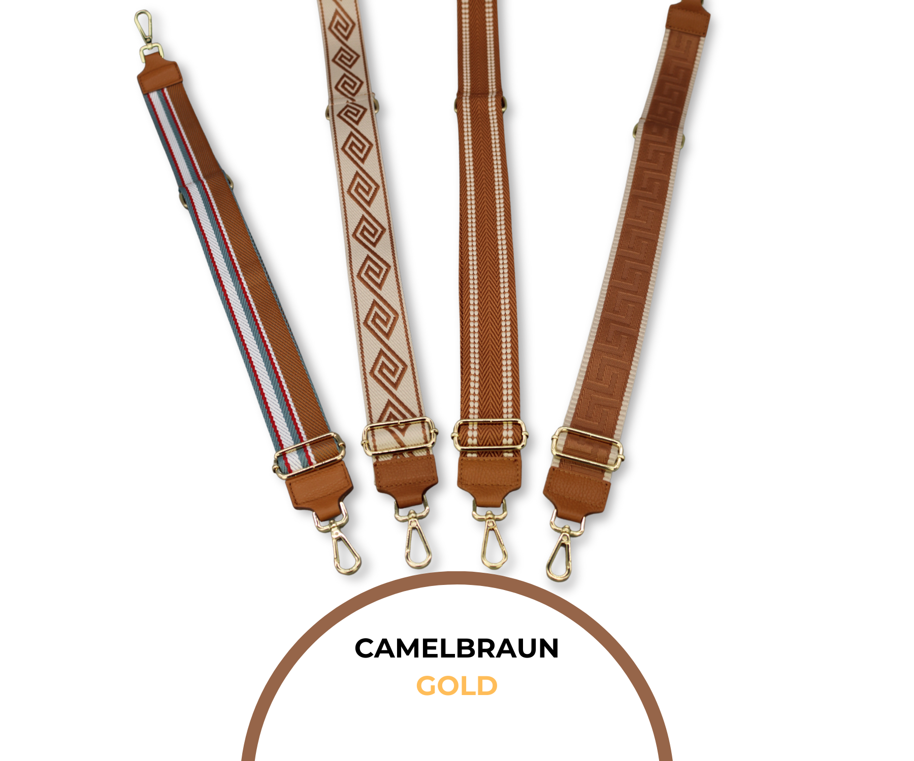 Taschenriemen - Camelbraun (Gold)