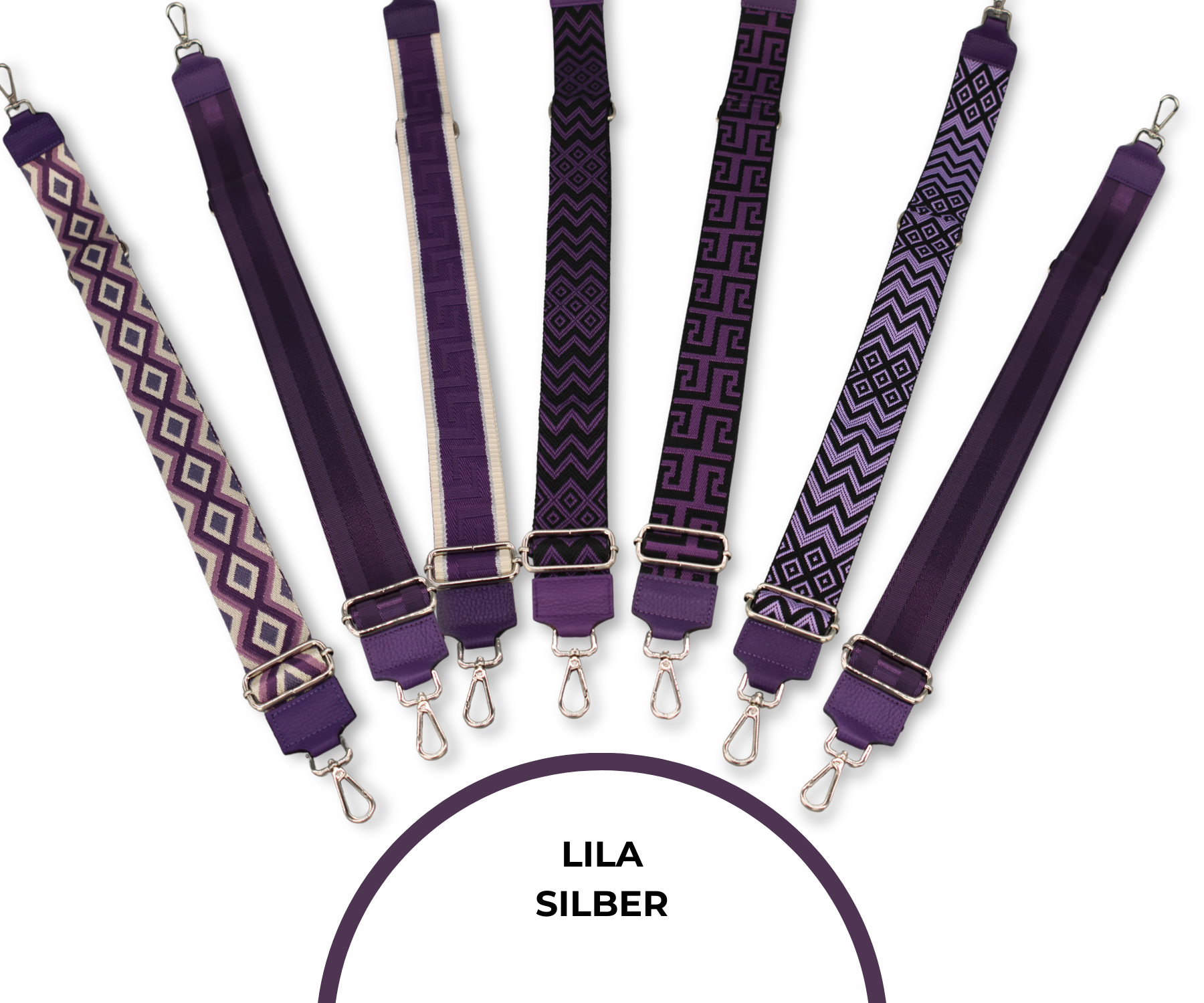 Taschenriemen - Lila (Silber)