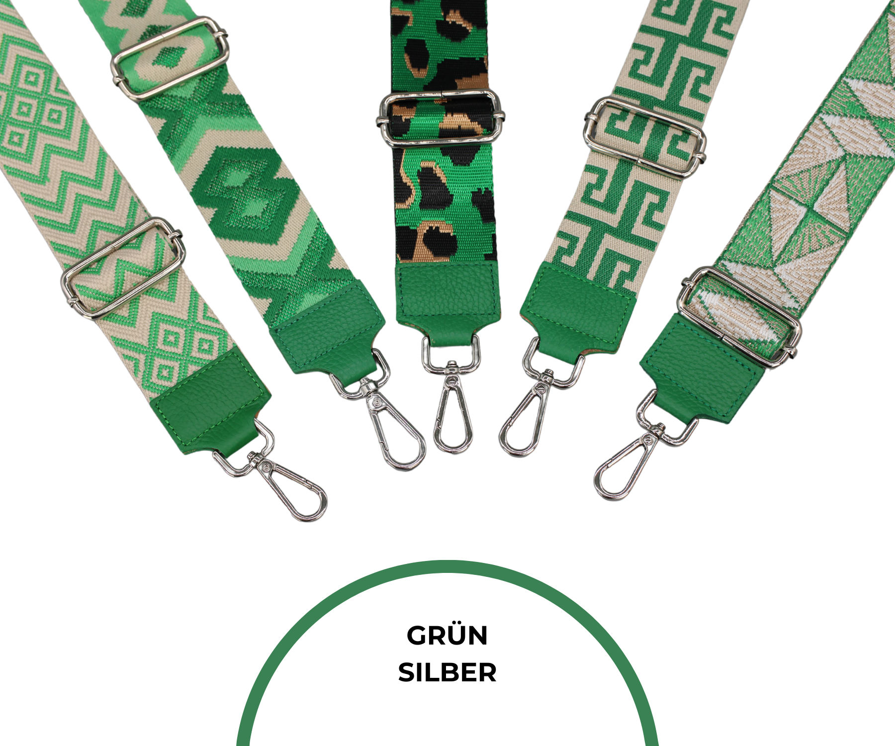 Taschenriemen - Grün (Silber)