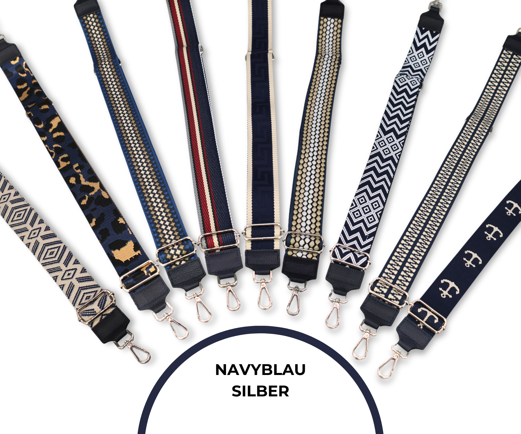 Taschenriemen - Navy Blau (Silber)