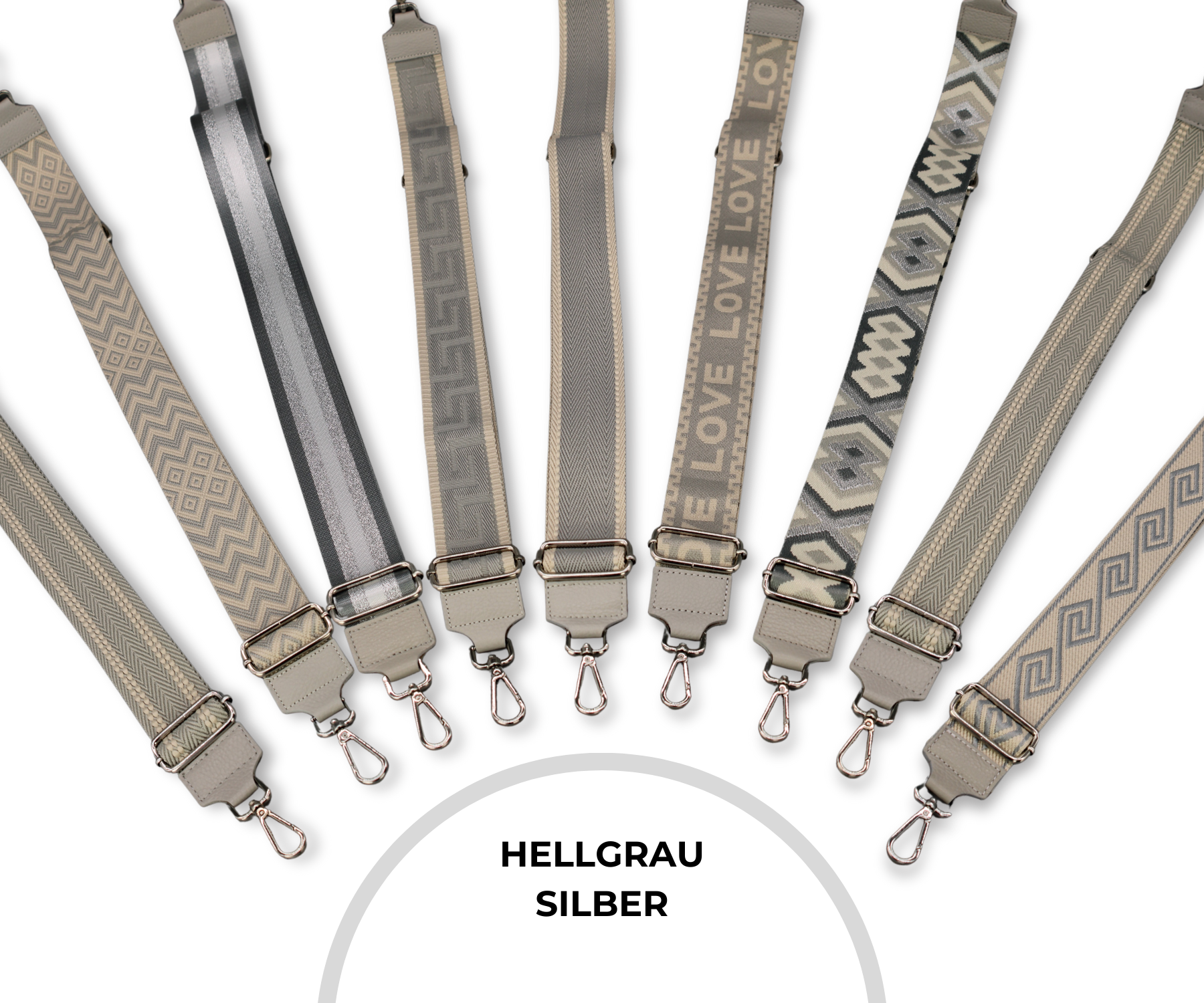 Taschenriemen - Hellgrau (Silber)