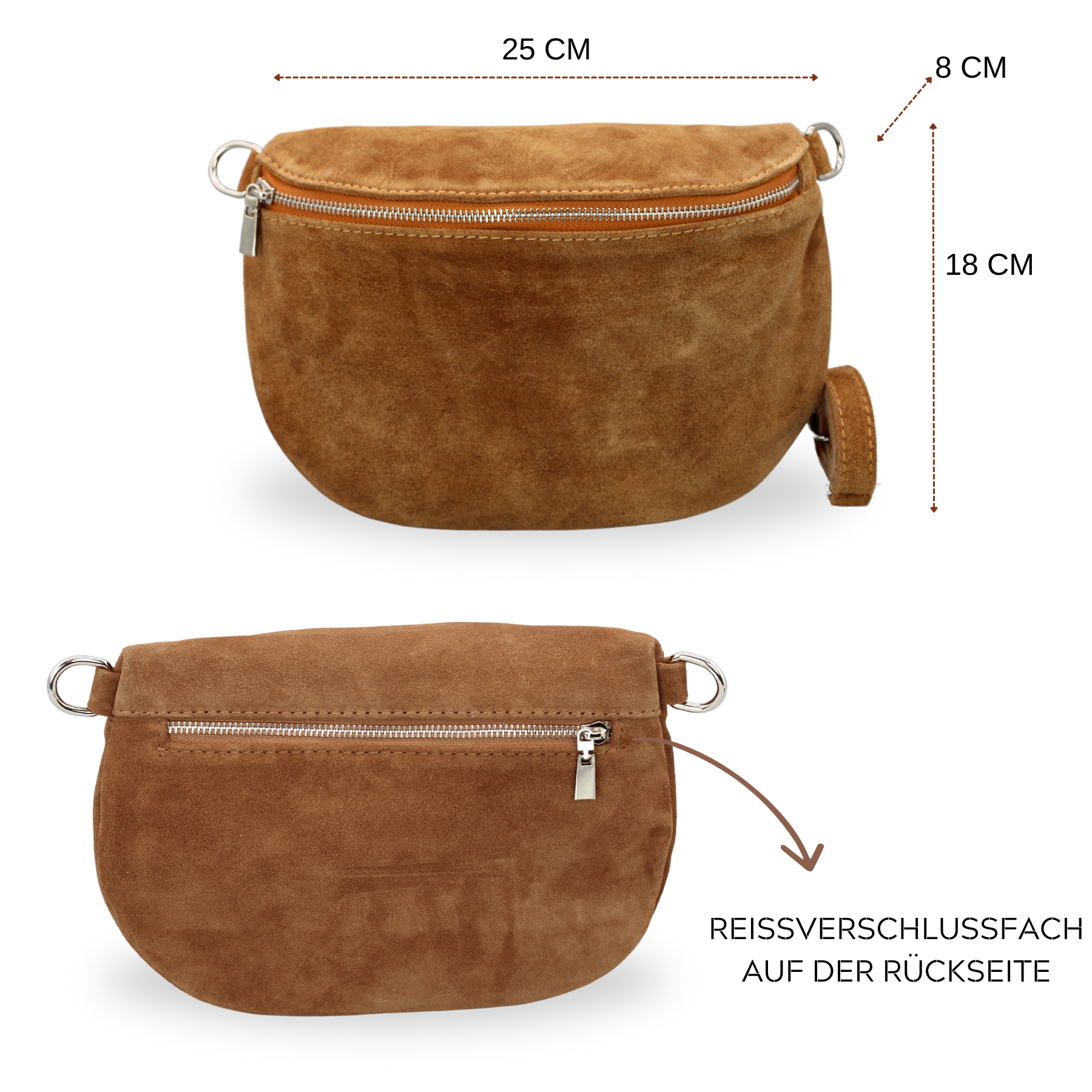 Afia Suede - Cognac Braun
