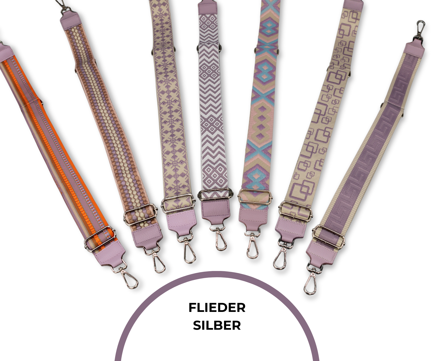 Taschenriemen - Flieder (Silber)