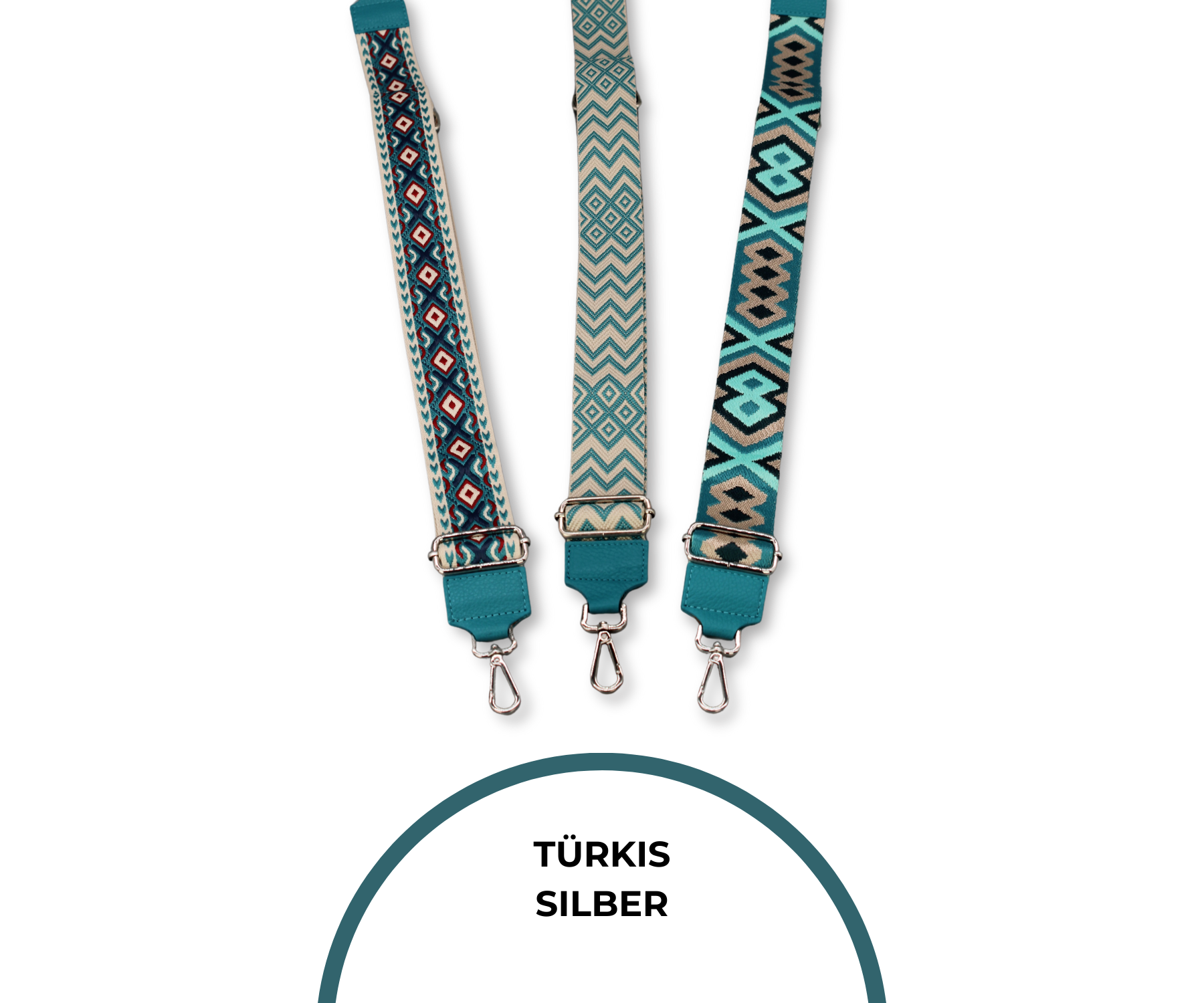 Taschenriemen - Türkis (Silber)