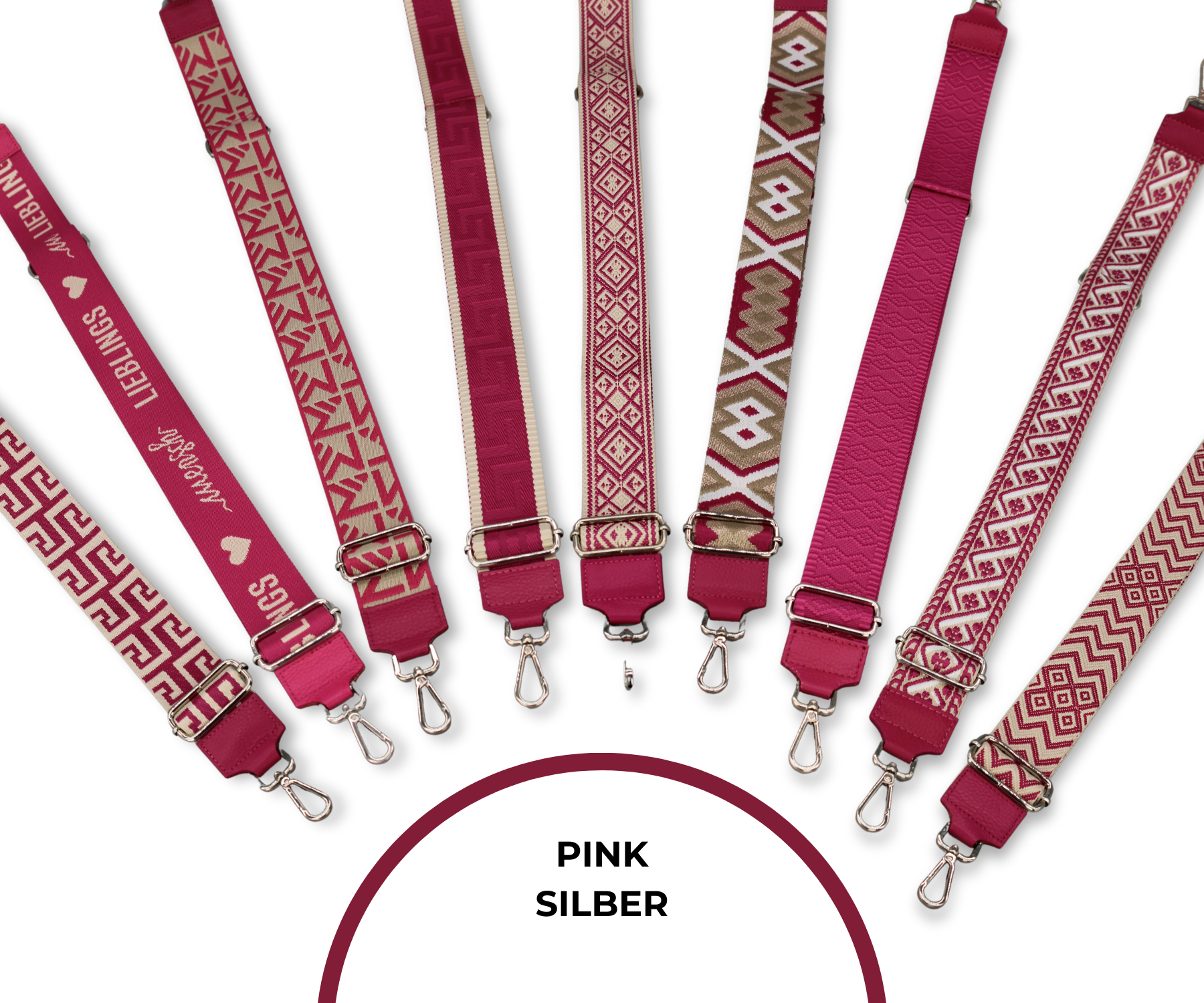 Taschenriemen - Pink (Silber)