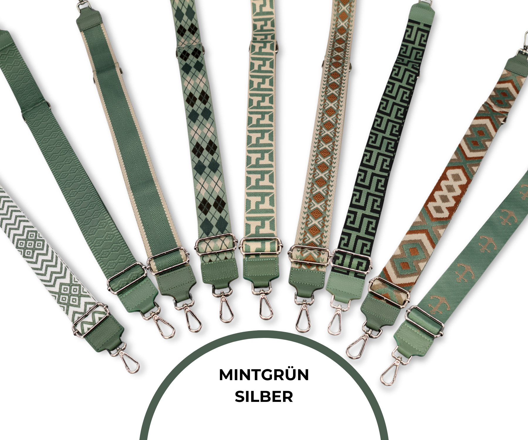 Taschenriemen - Mintgrün (Silber)
