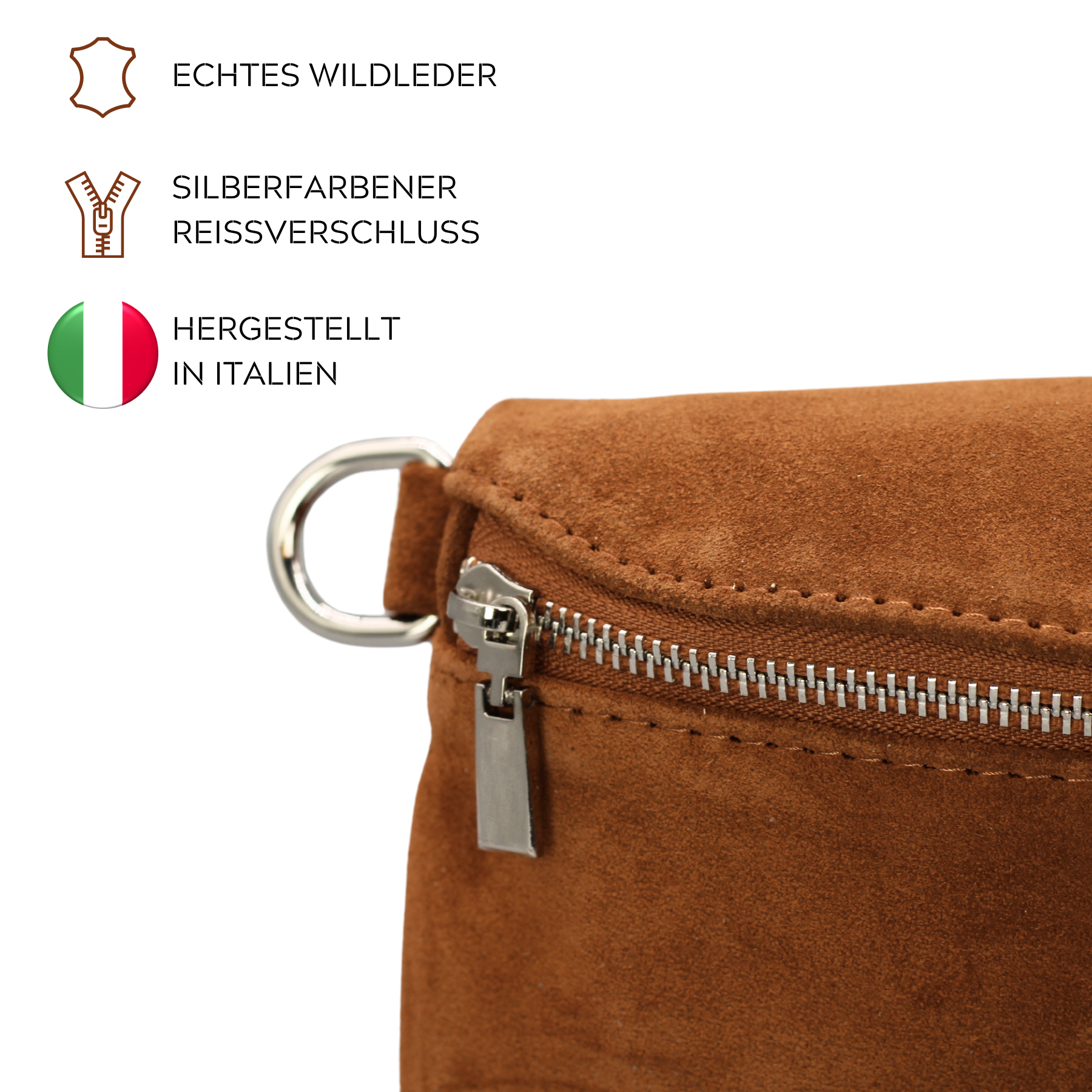 Afia Suede - Cognac Braun