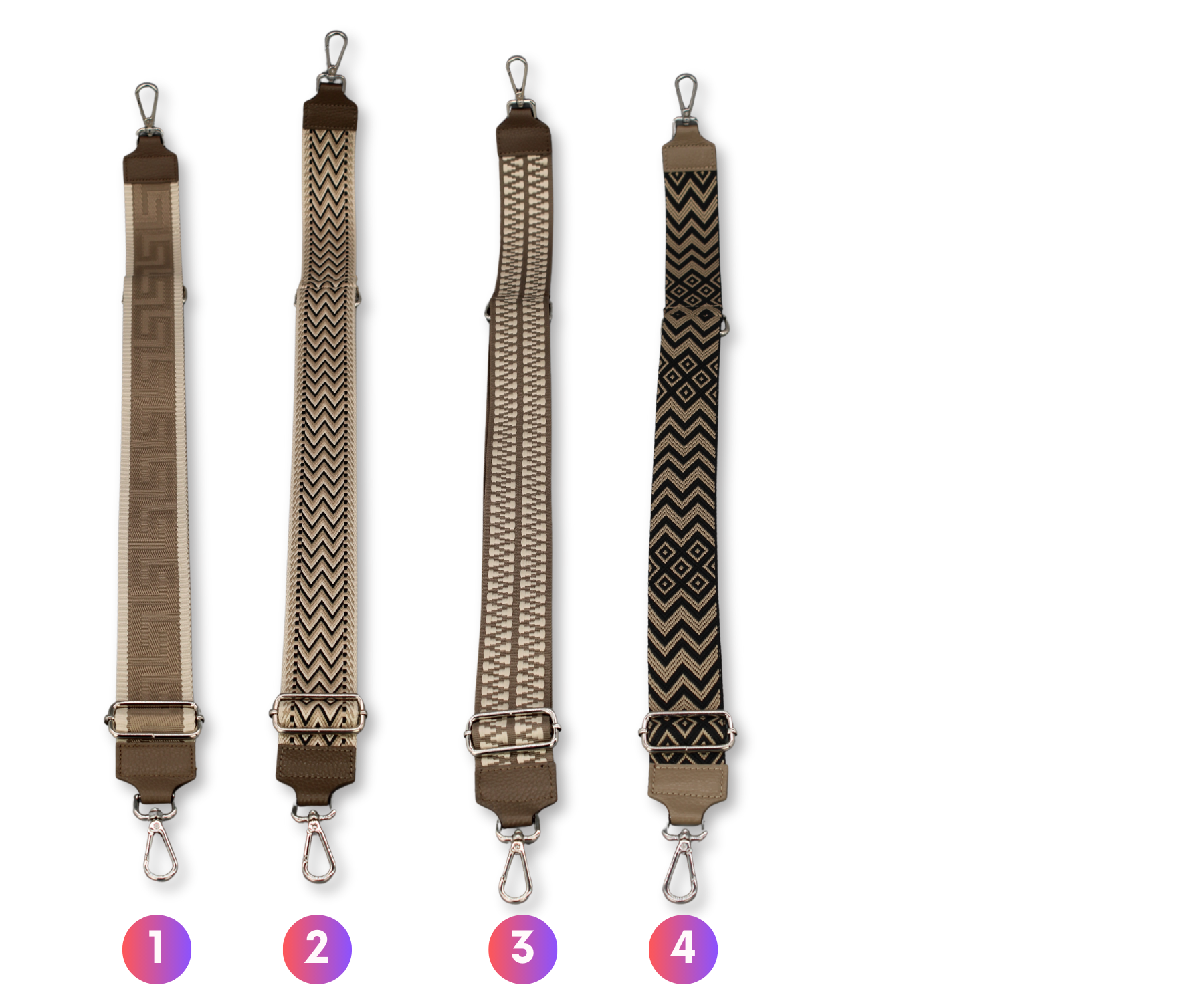 Taschenriemen - Dunkeltaupe (Silber)