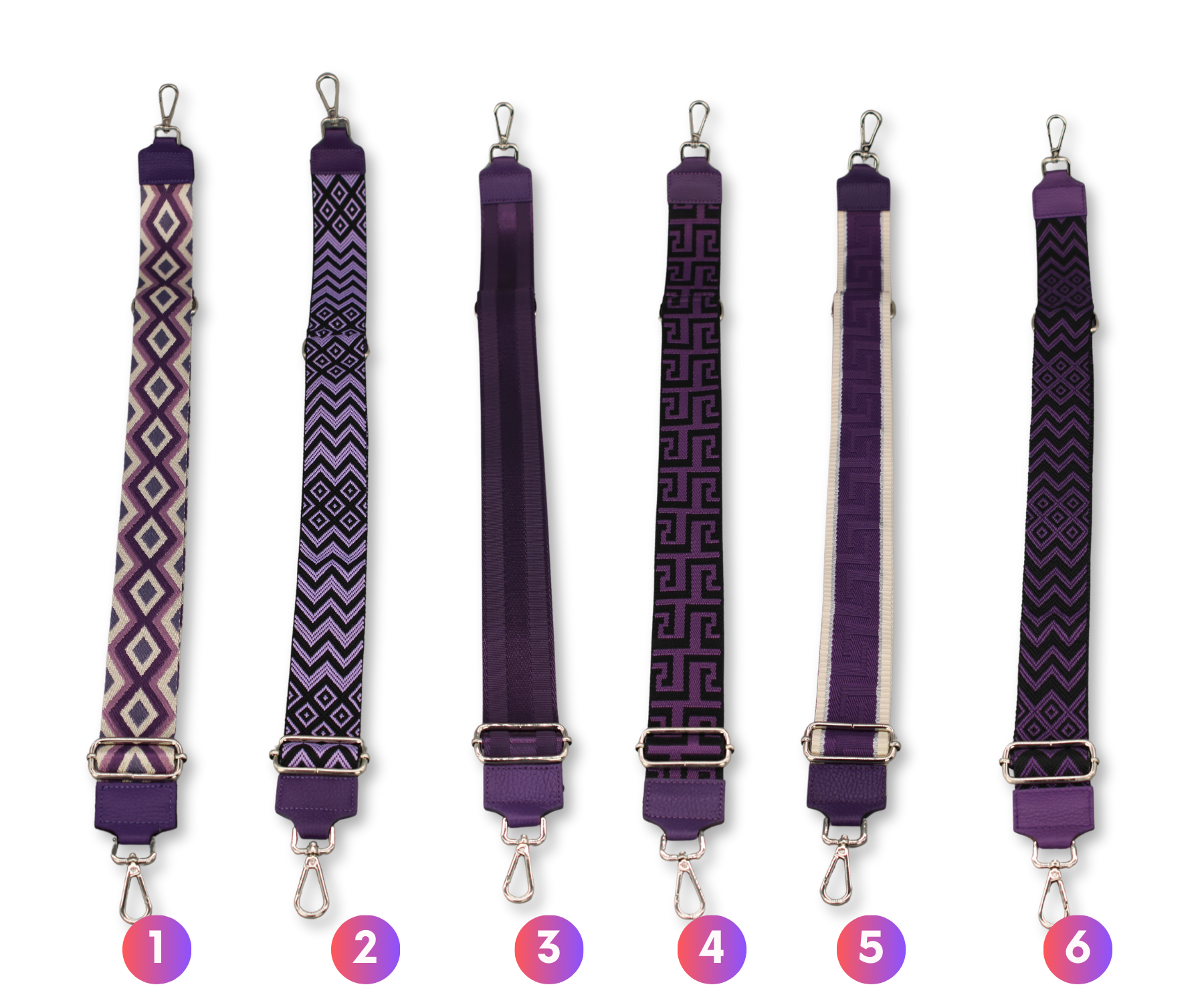 Taschenriemen - Lila (Silber)