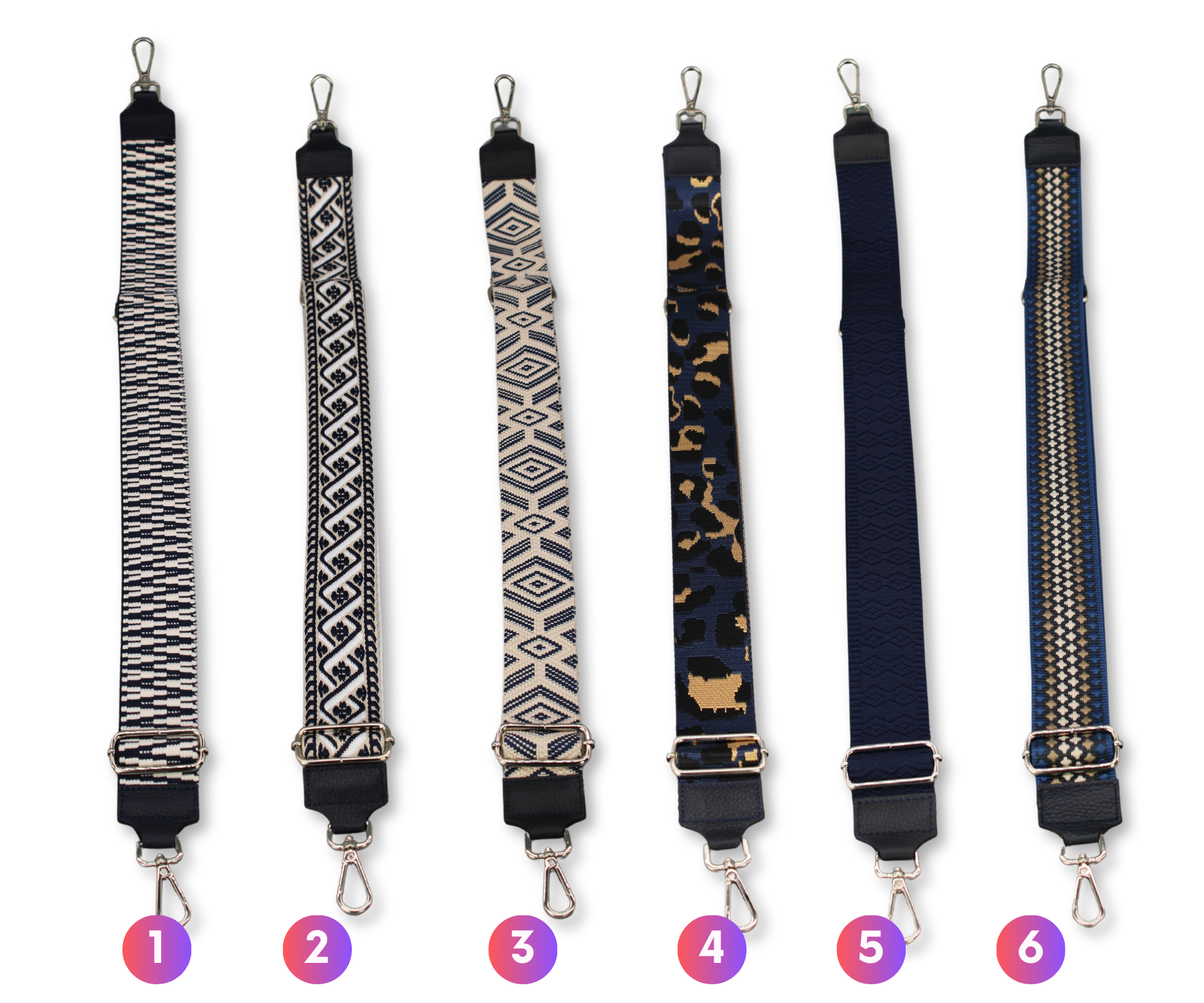 Taschenriemen - Navy Blau (Silber)