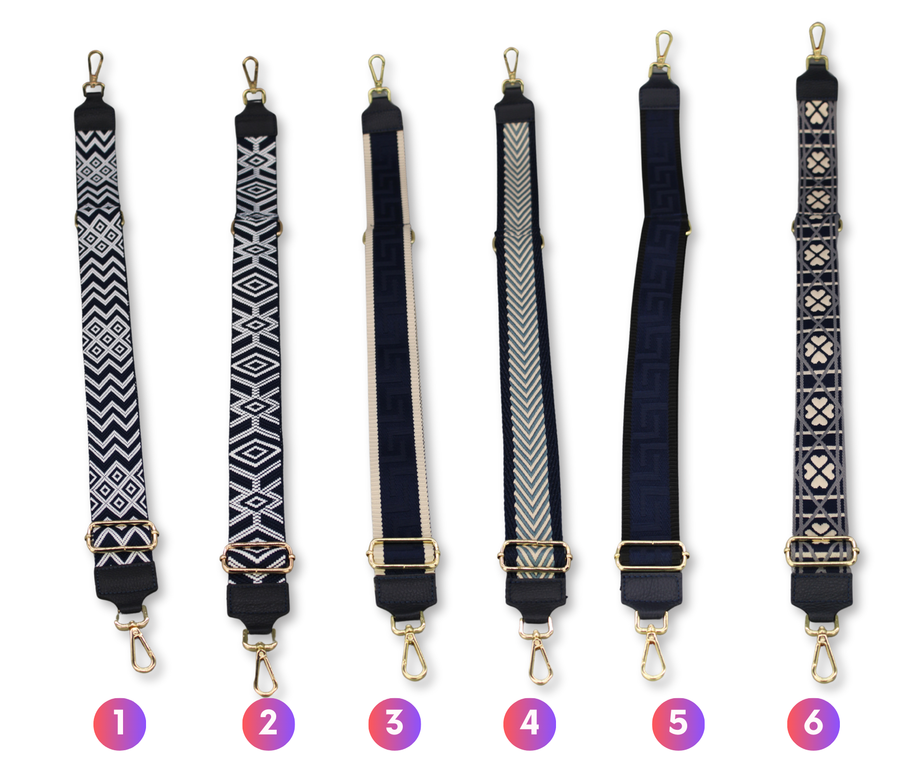 Taschenriemen - Navy Blau (Gold)