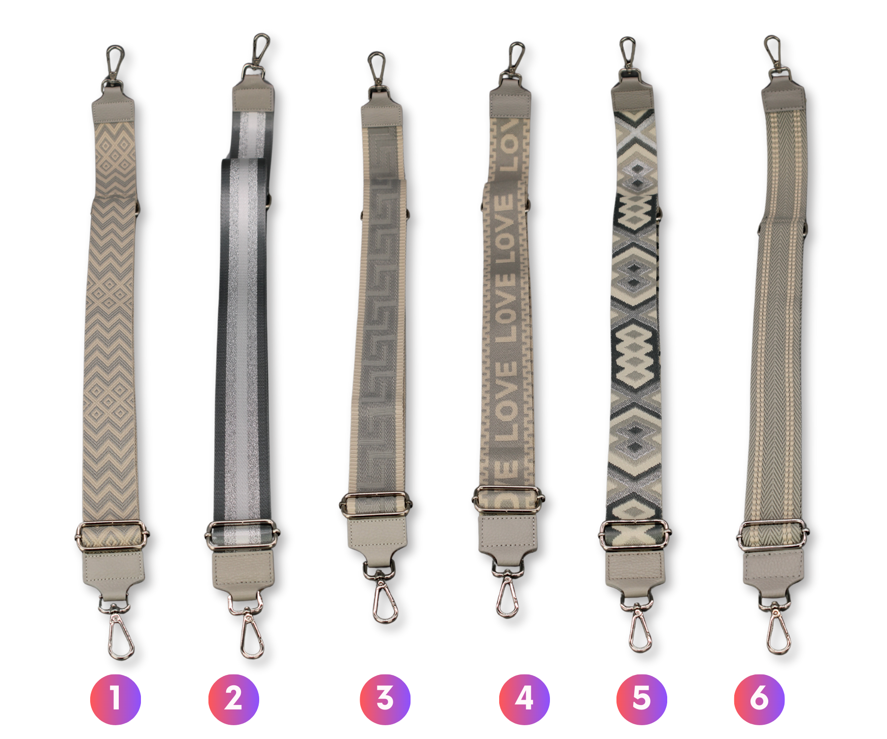 Taschenriemen - Hellgrau (Silber)