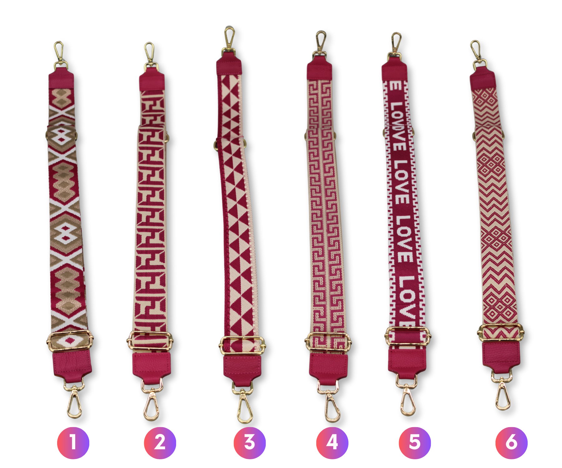 Taschenriemen - Pink (Gold)