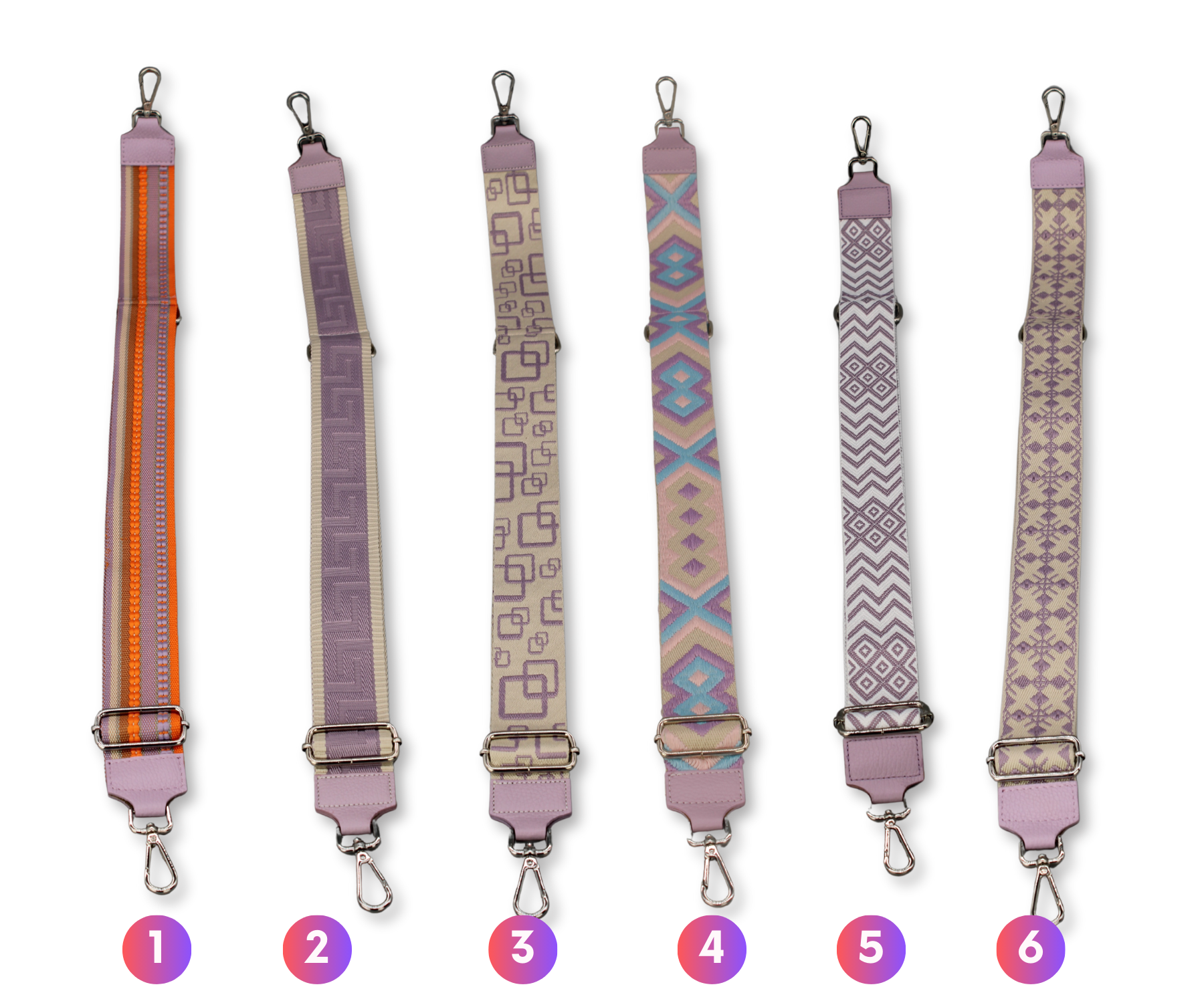 Taschenriemen - Flieder (Silber)