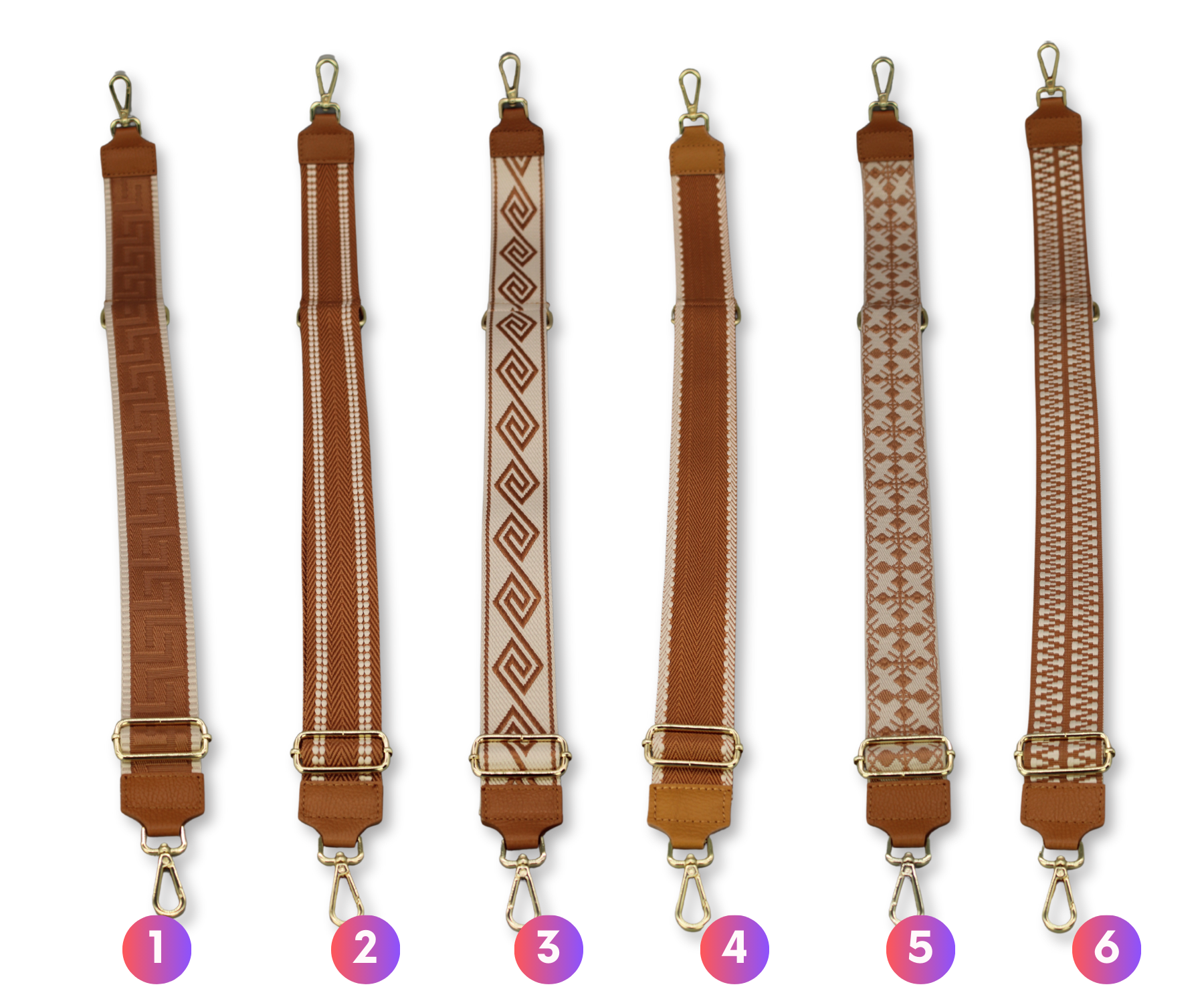Taschenriemen - Camelbraun (Gold)
