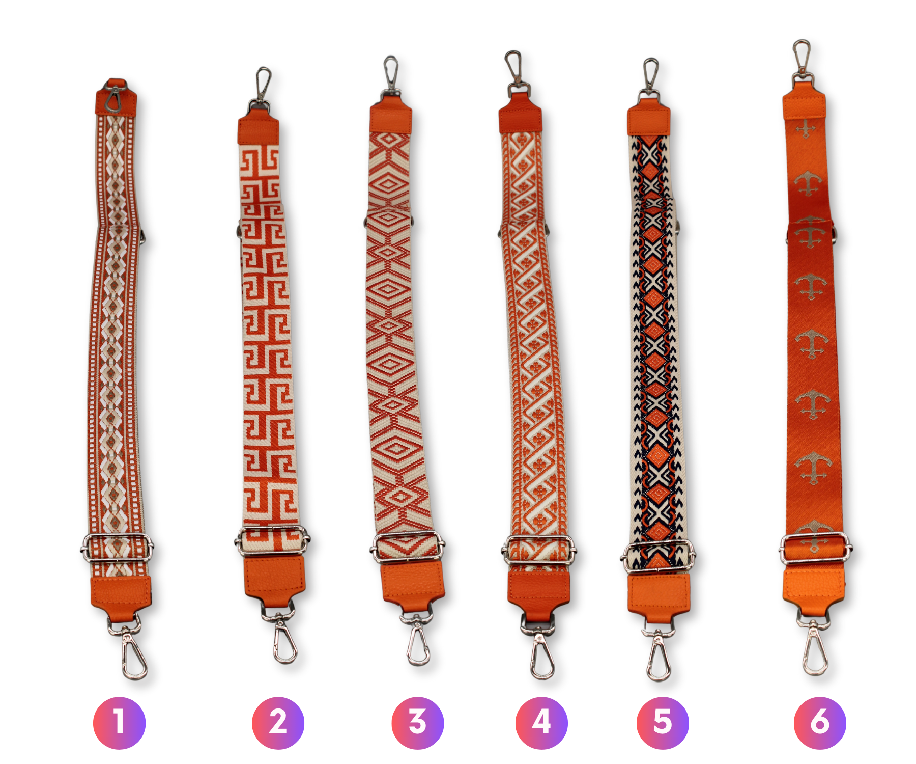 Taschenriemen - Orange (Silber)