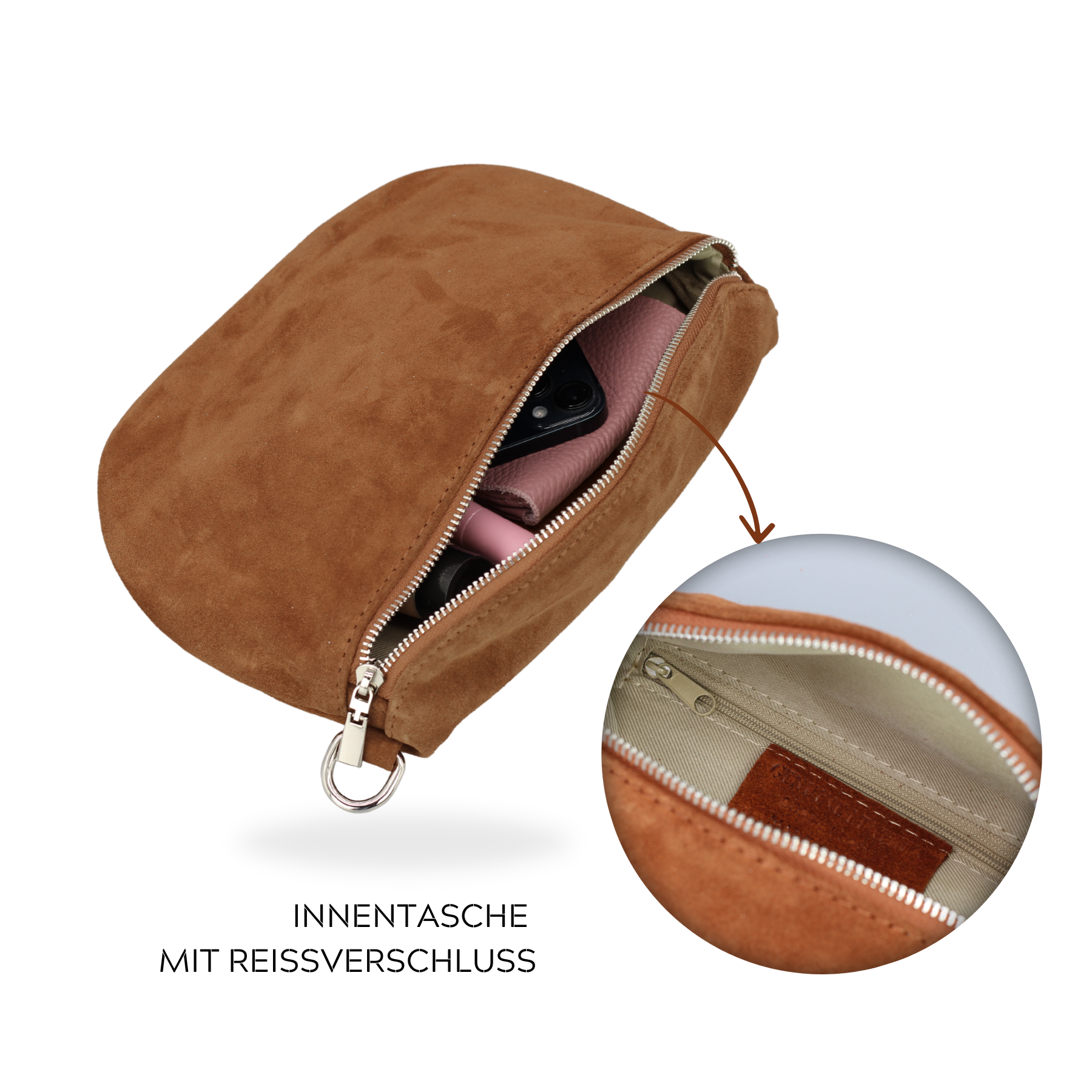 Afia Suede - Cognac Braun