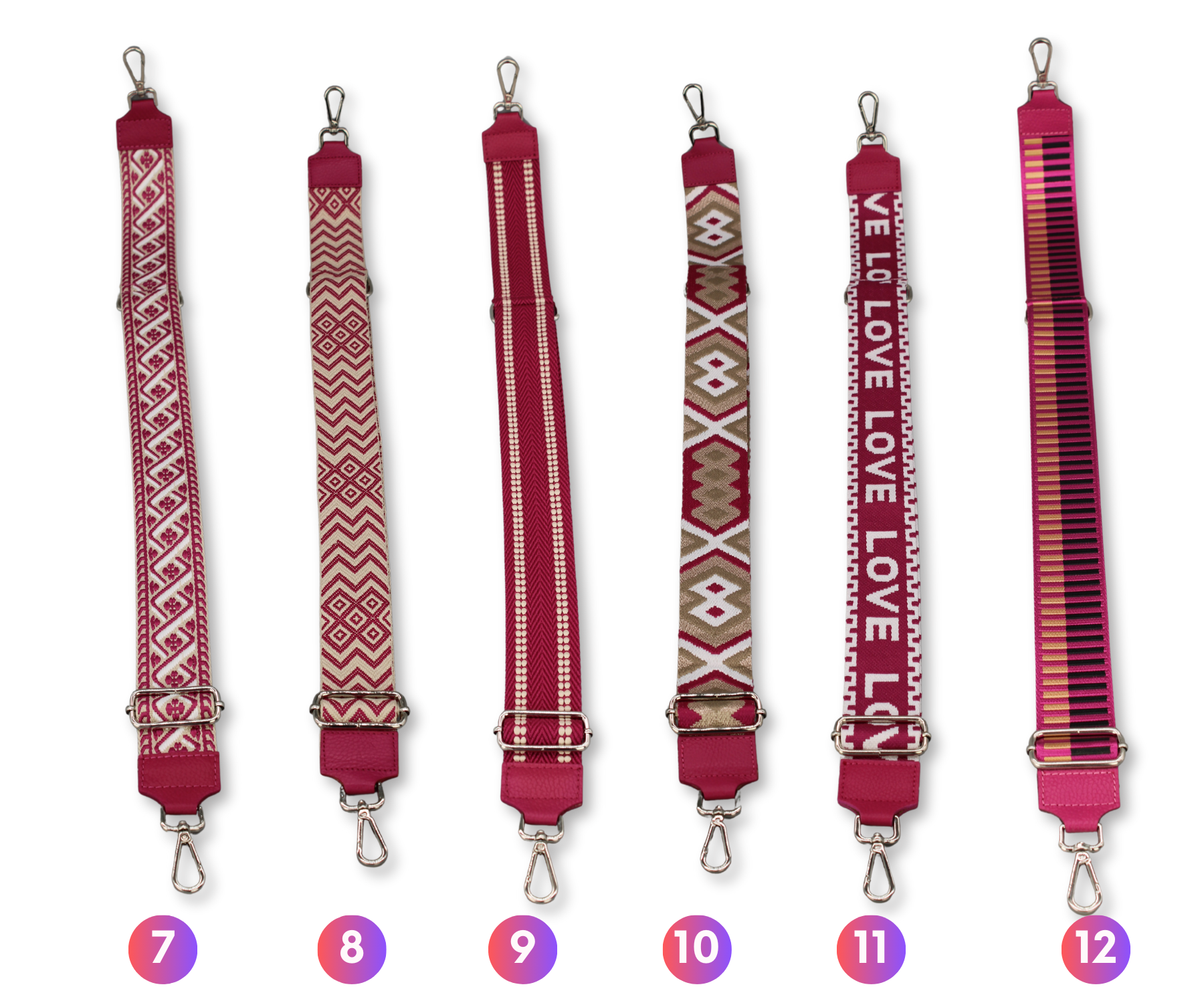 Taschenriemen - Pink (Silber)