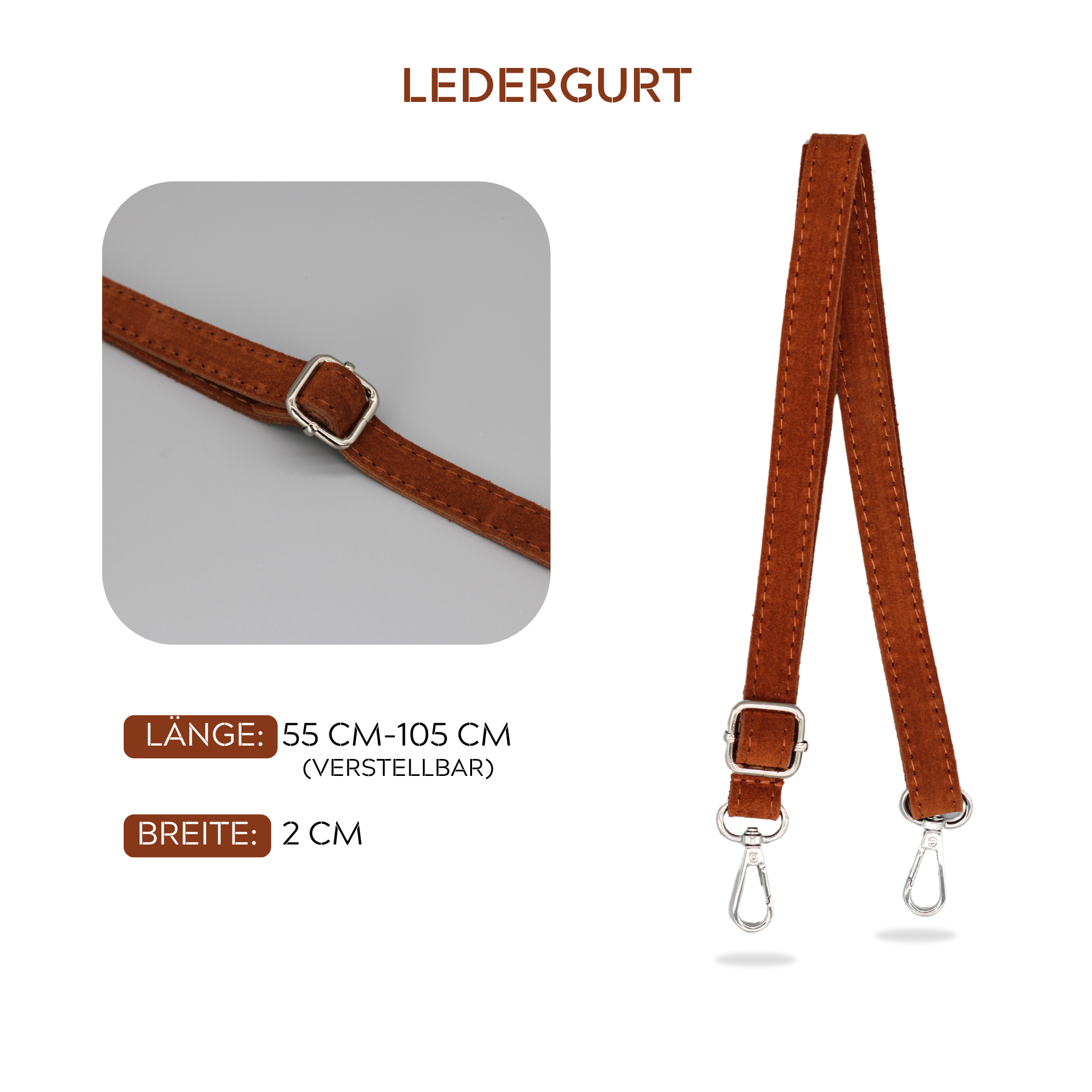 Afia Suede - Cognac Braun