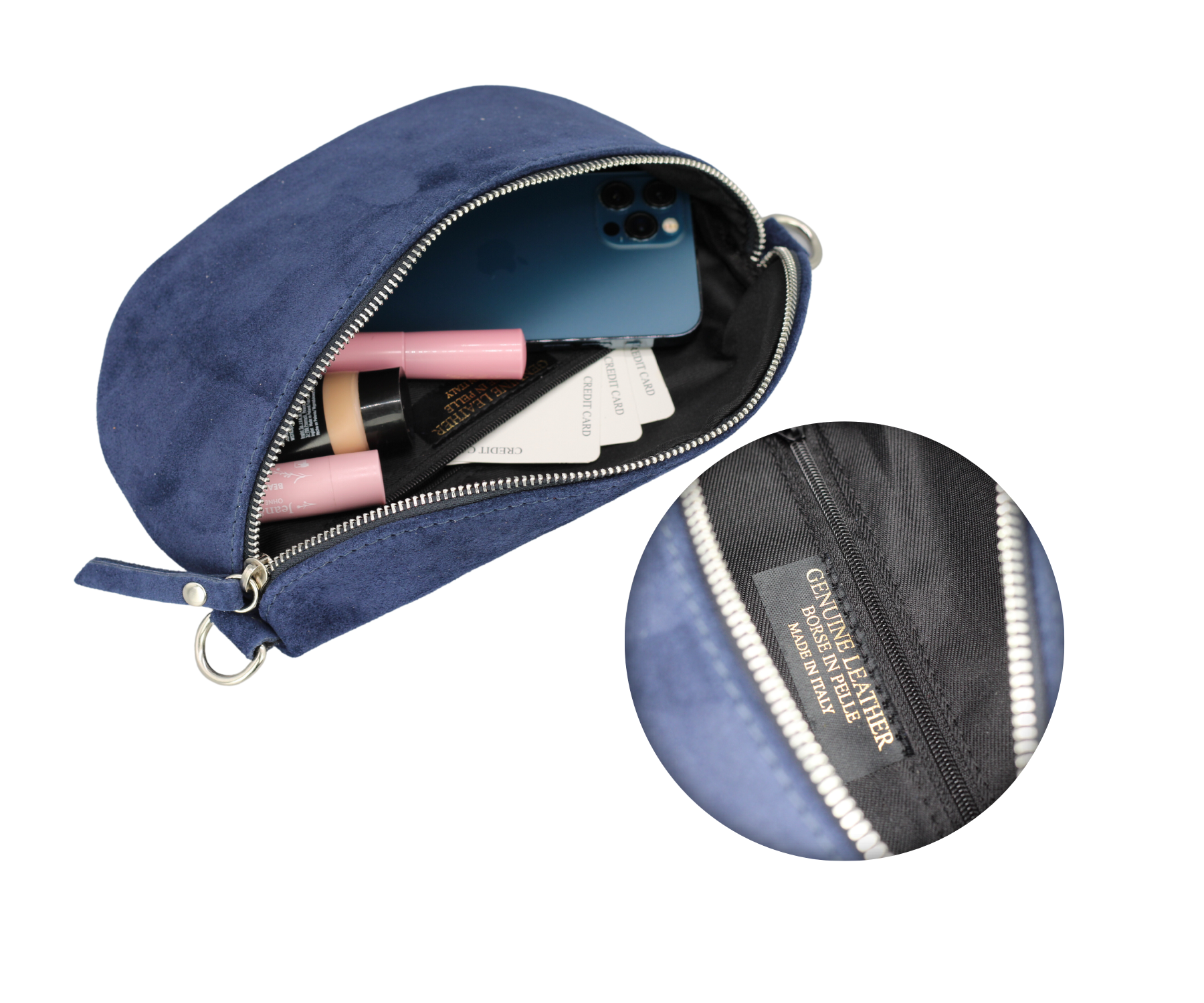 Suede - Navy Blau