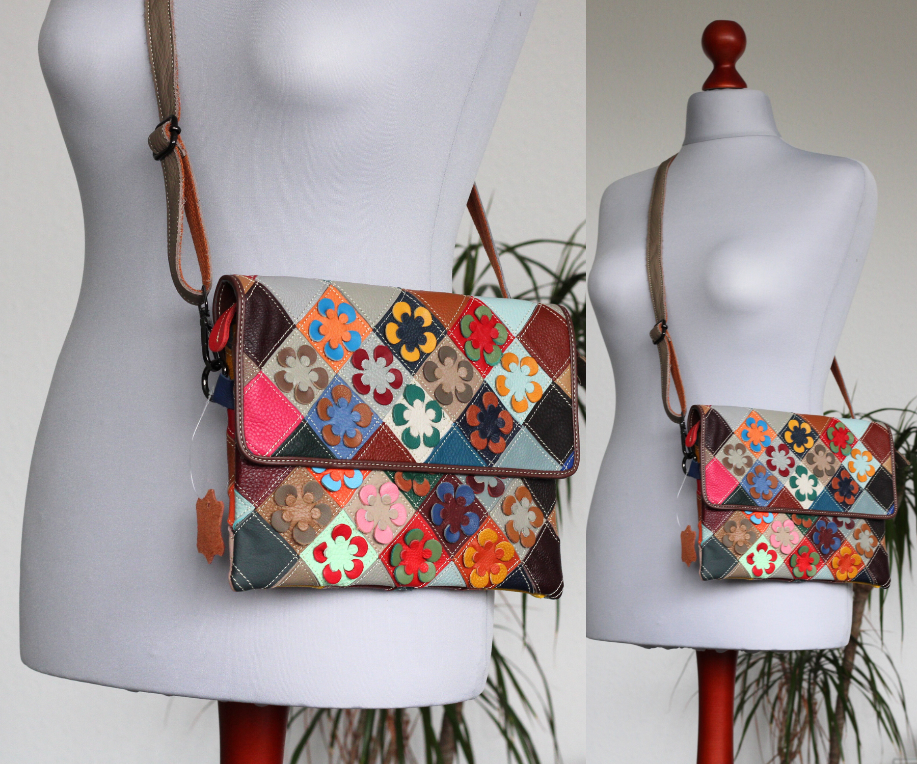 Bunte Schlanke Tasche mit Deckel