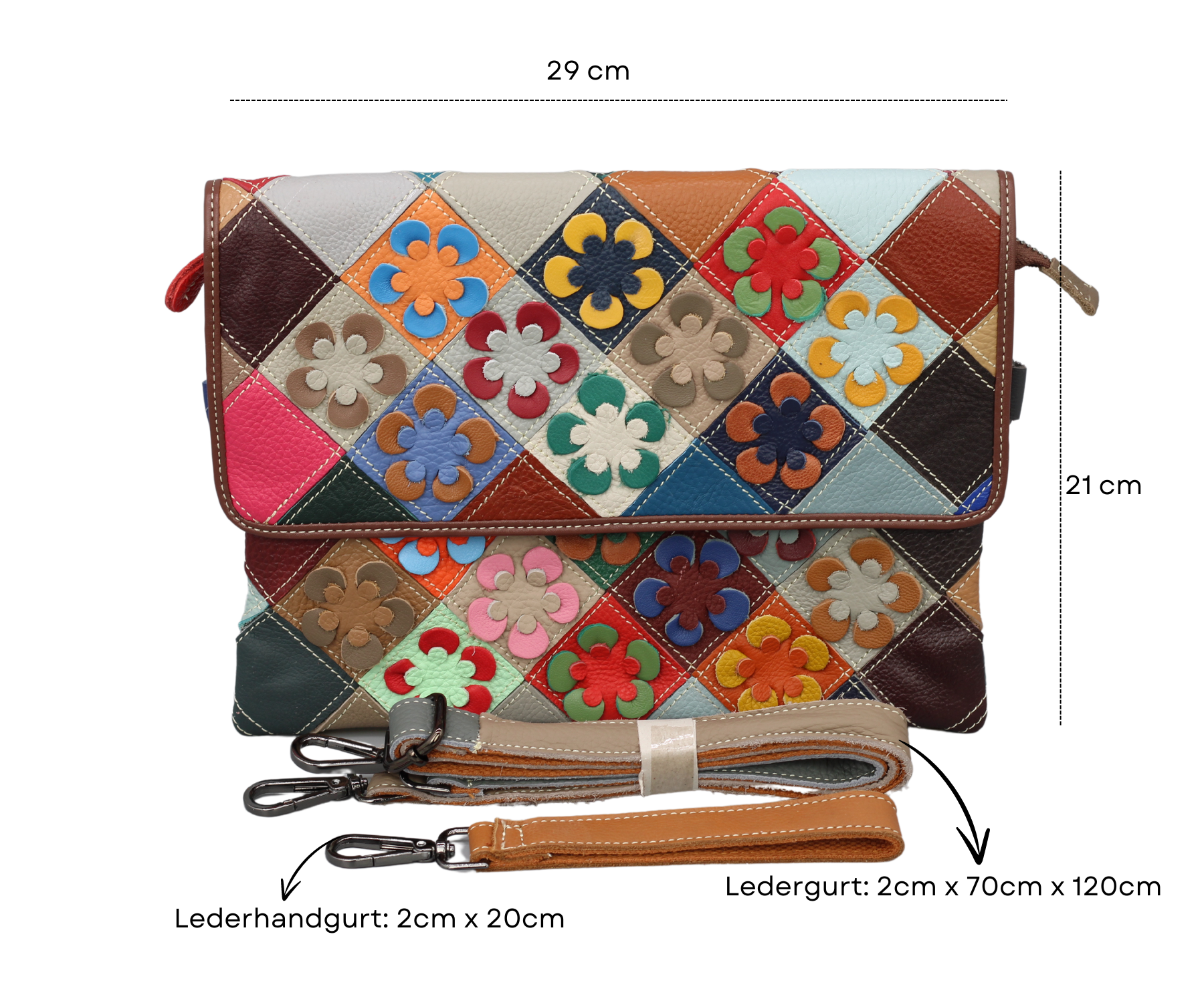 Bunte Schlanke Tasche mit Deckel