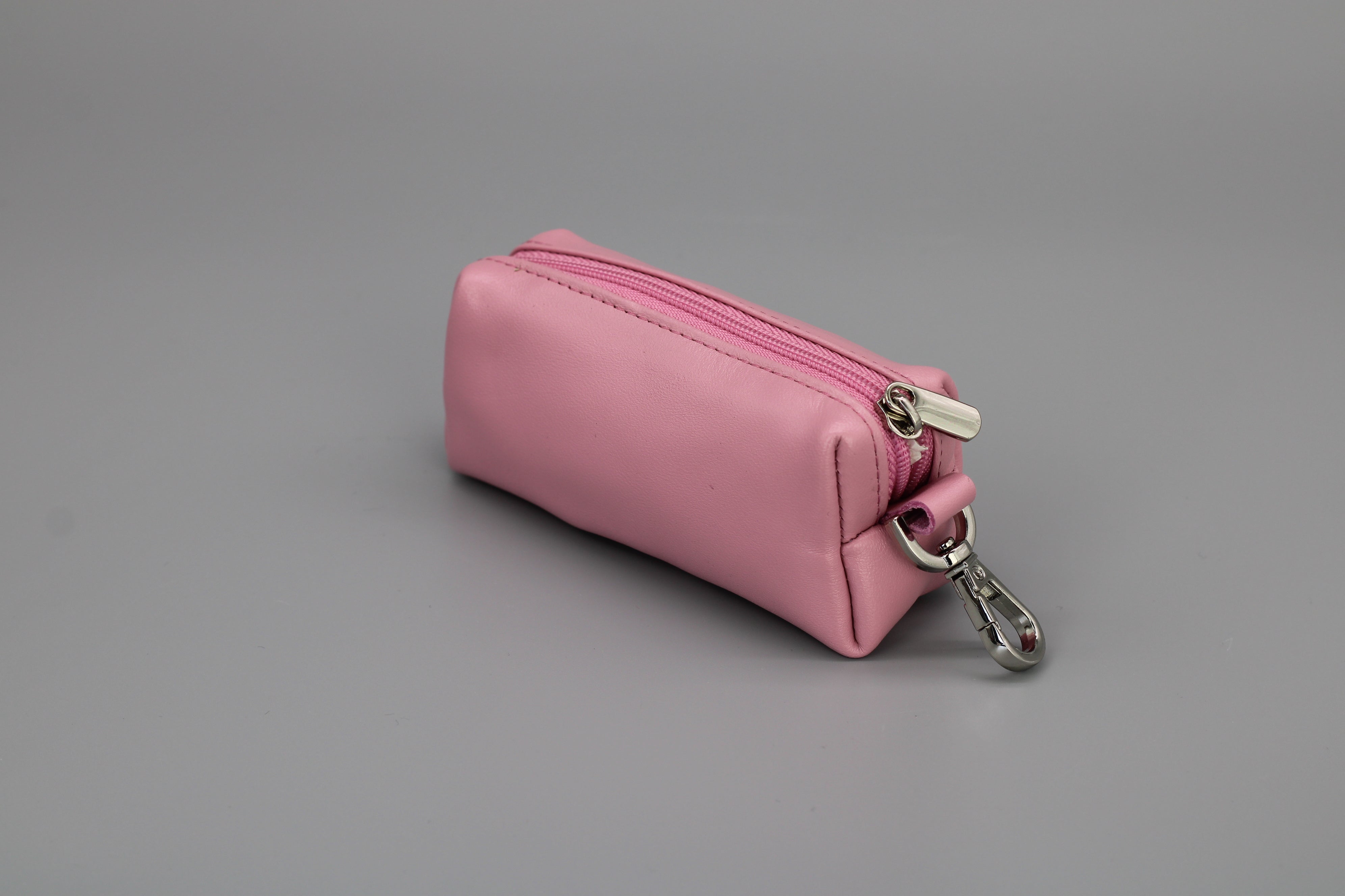 Key case with money compartment - light pink