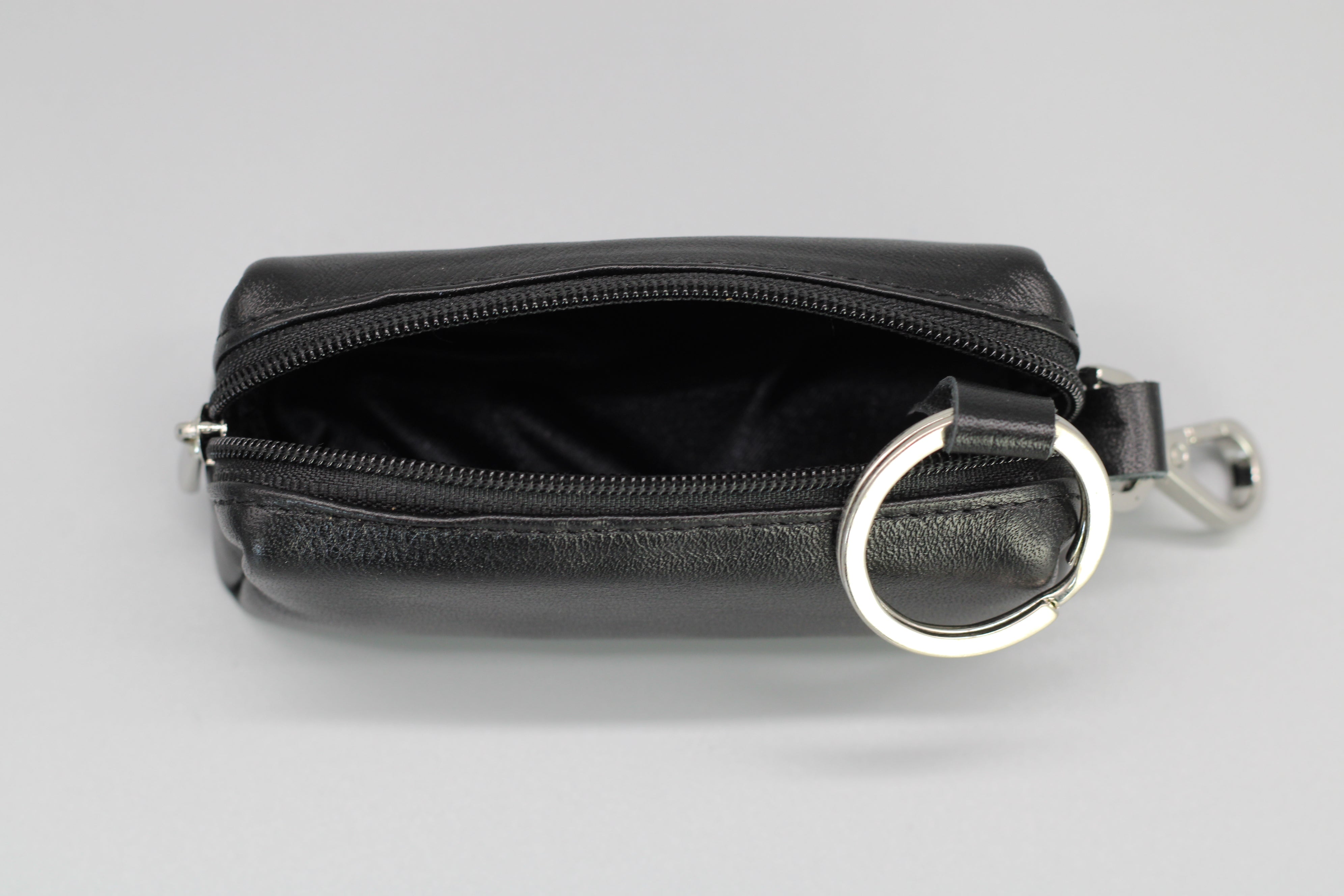 Key case with money compartment - Black