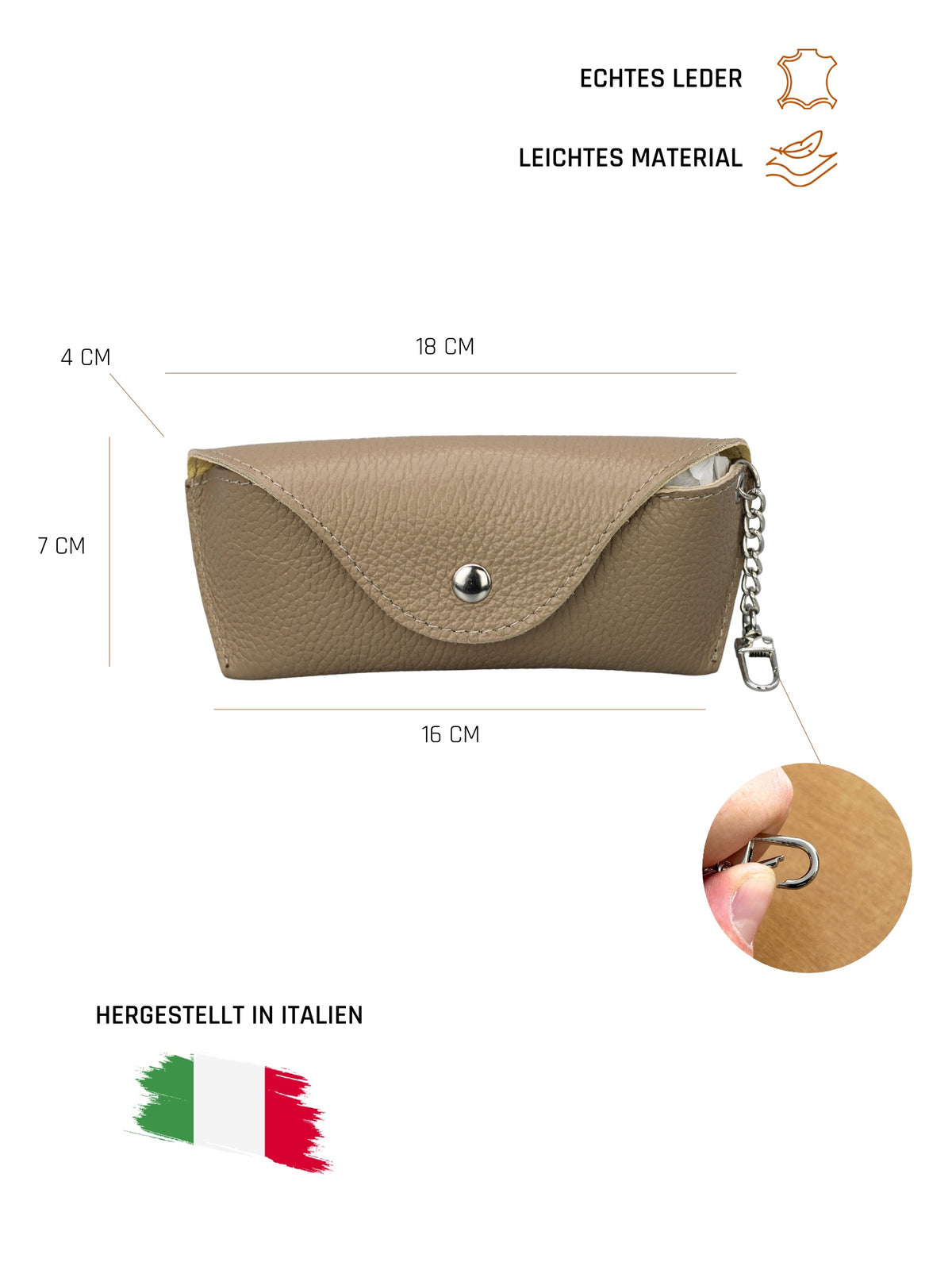 Brillenetui Sandra in Taupe – BRISE – Ansicht 2