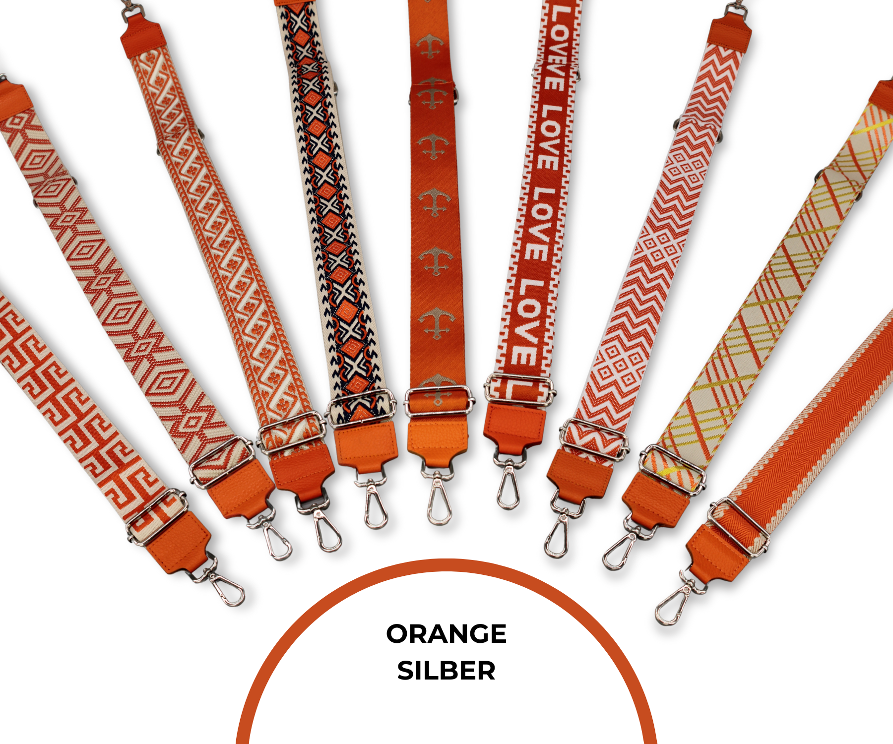 Taschenriemen - Orange (Silber)
