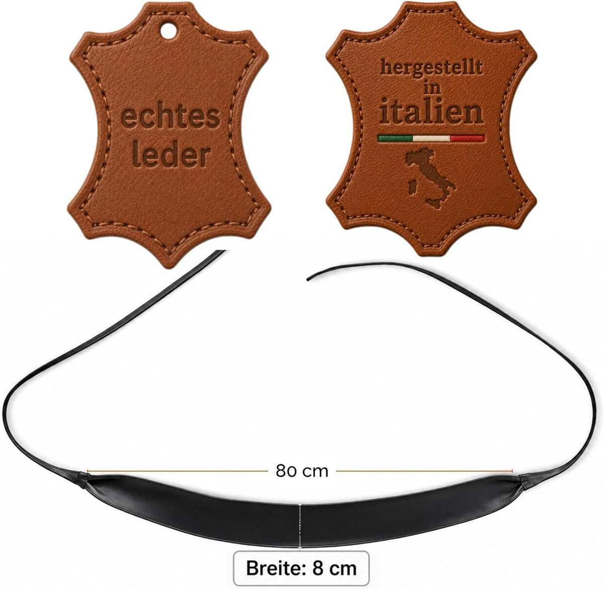 Obi Gürtel Damen Maße: Mittelteil 80 cm lang und 8 cm breit, echtes Leder, hergestellt in Italien