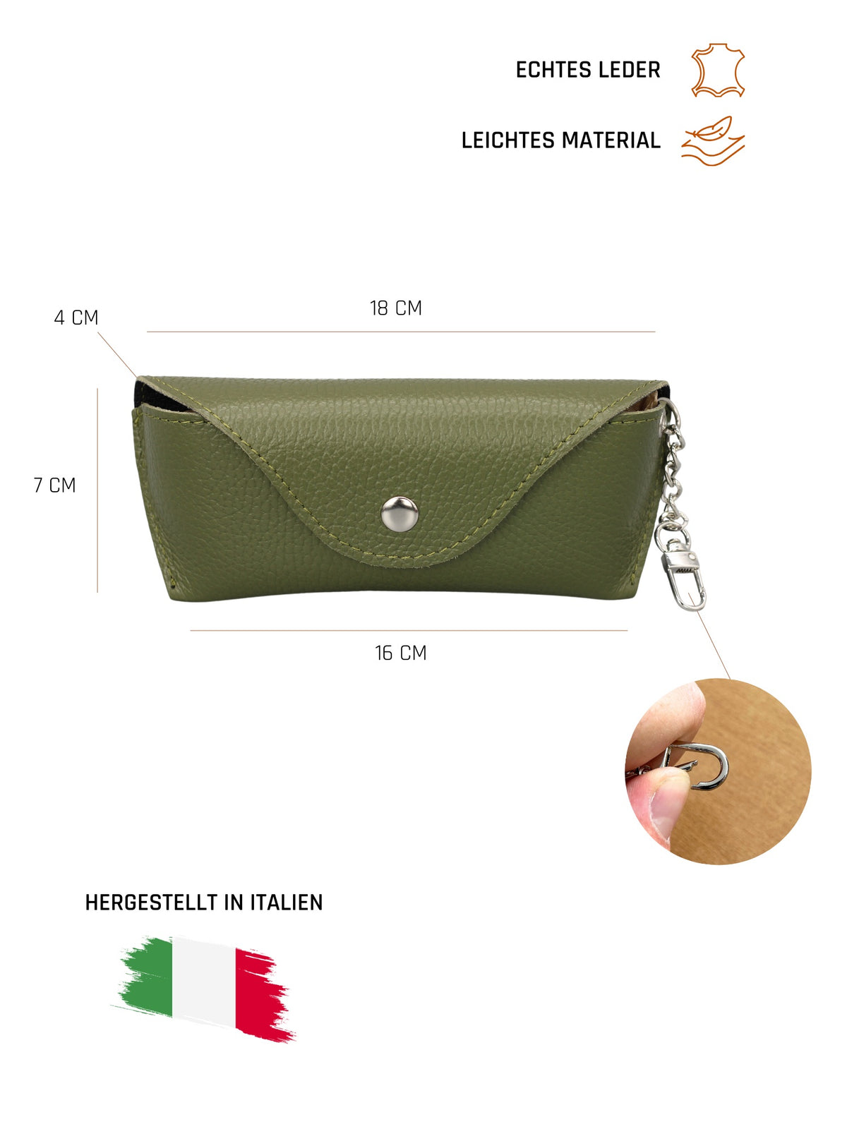Brillenetui Sandra in Khaki – BRISE – Ansicht 2